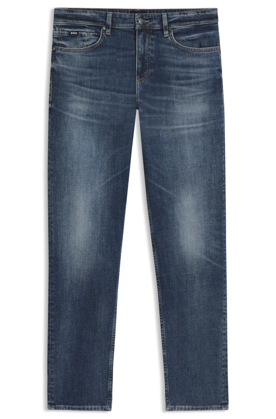 Džíny Maine regular fit z modrého pohodlného strečového denimu - Navy