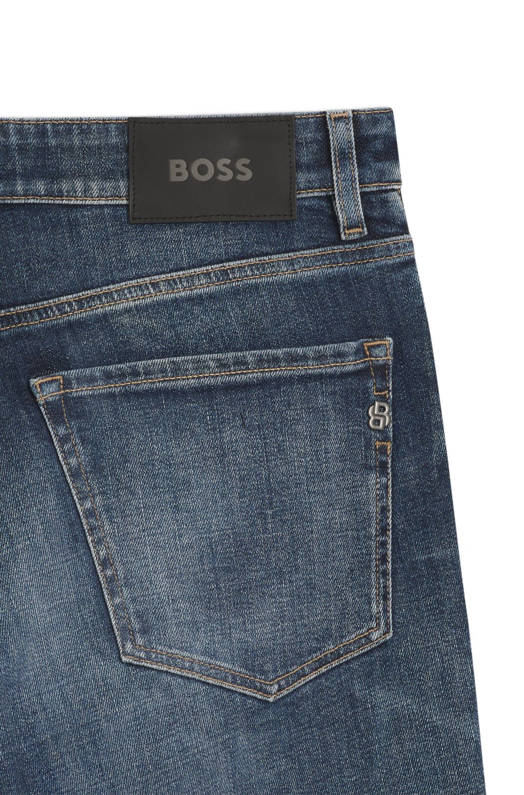 Džíny Maine regular fit z modrého pohodlného strečového denimu - Navy