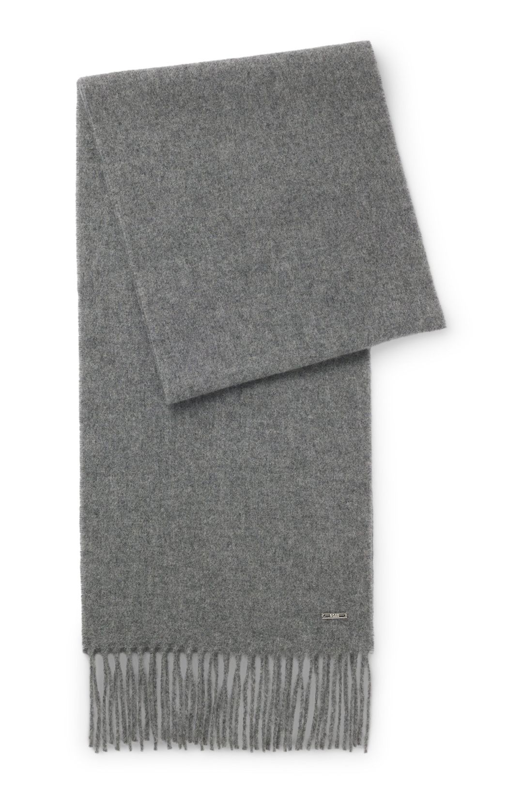 Kašmírová šála s kroucenými třásněmi - Medium Grey