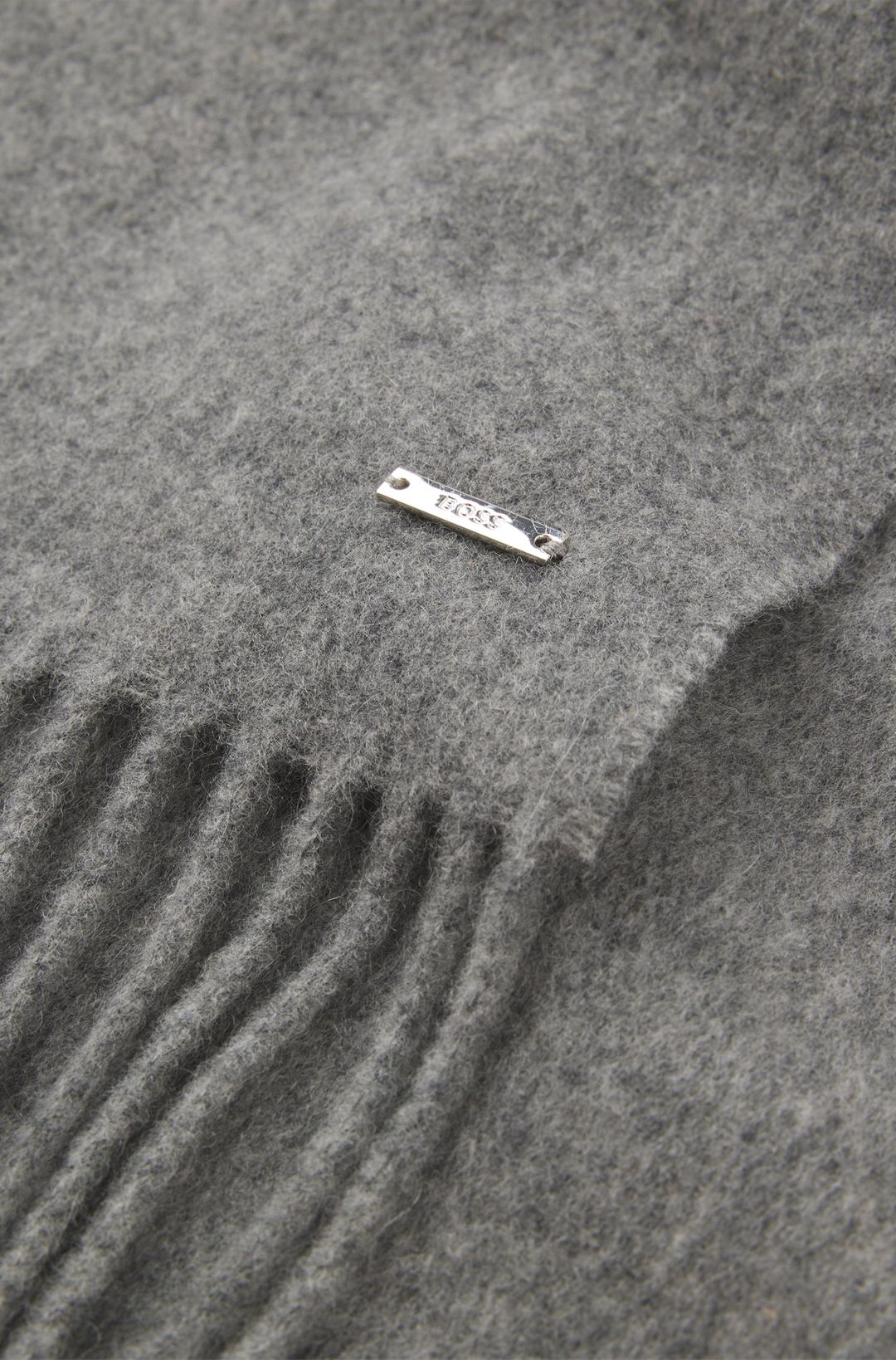 Kašmírová šála s kroucenými třásněmi - Medium Grey