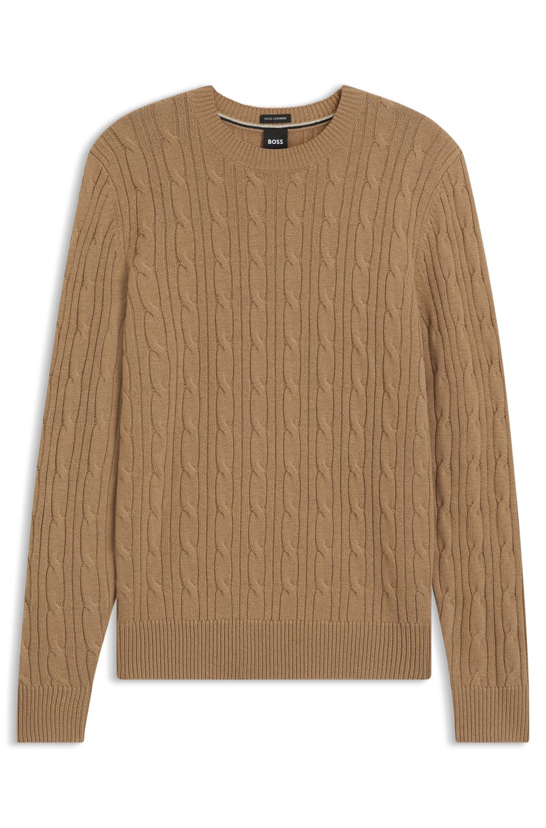 Copánkový svetr z vlny a kašmíru - Medium Beige