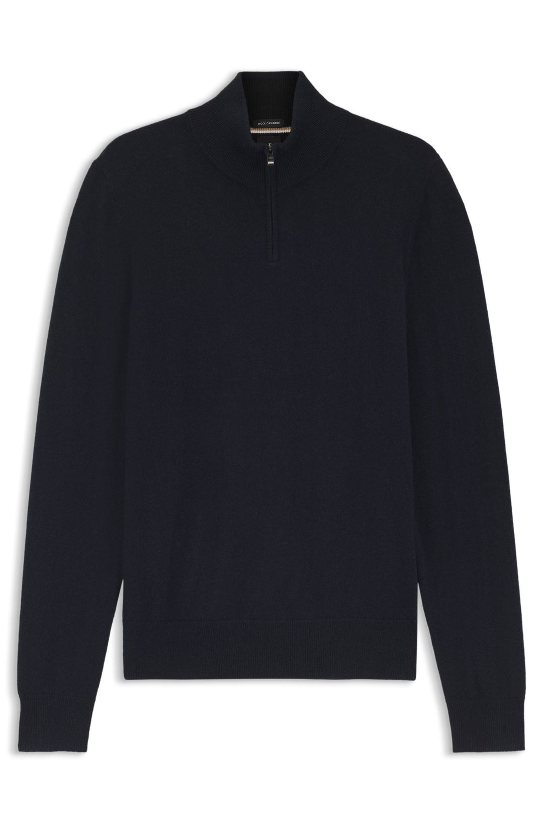 Svetr se zipem u krku z panenské vlny a kašmíru - Dark Blue