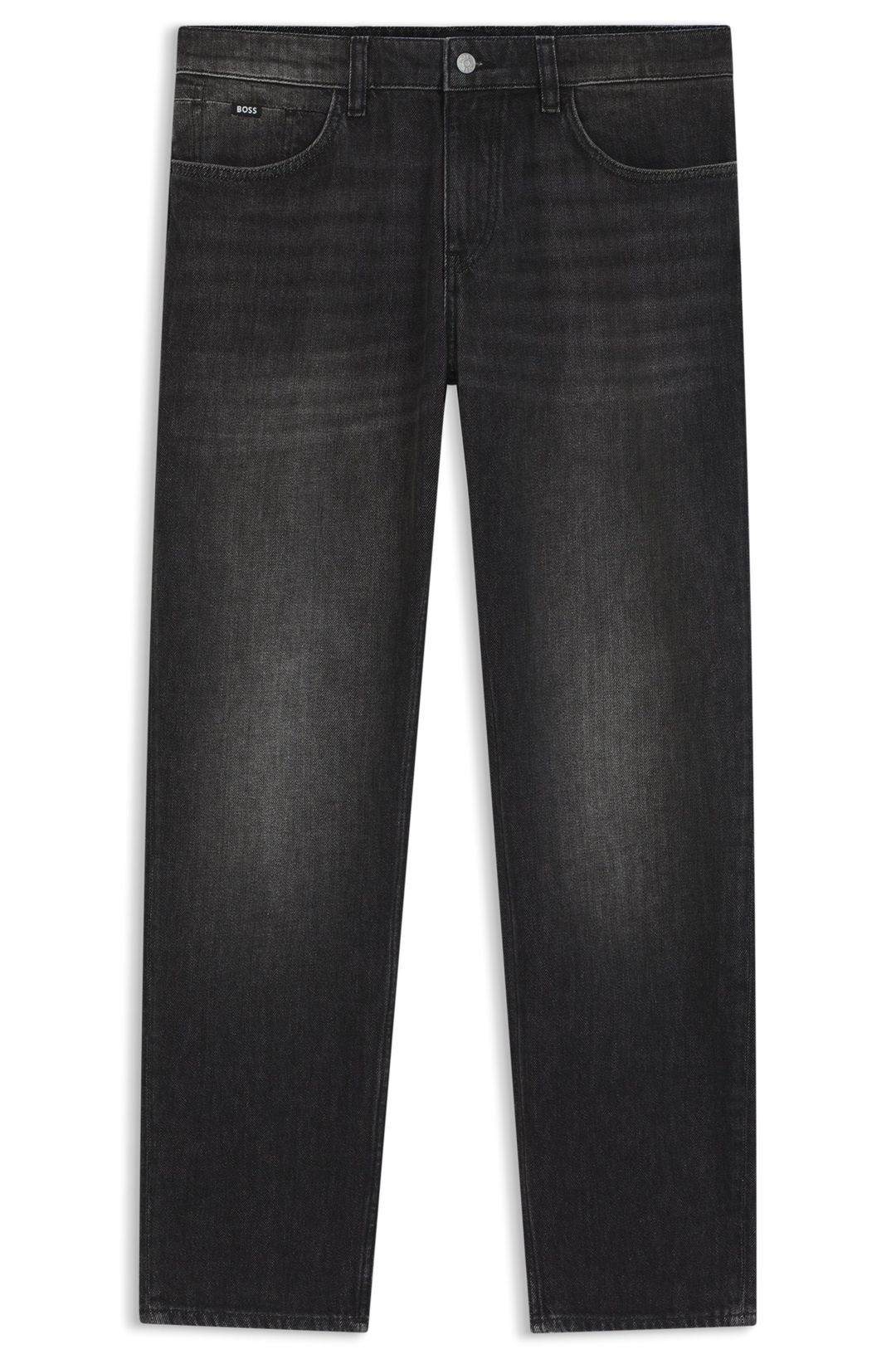 Džíny Maine regular fit z černého mechanicky strečového denimu