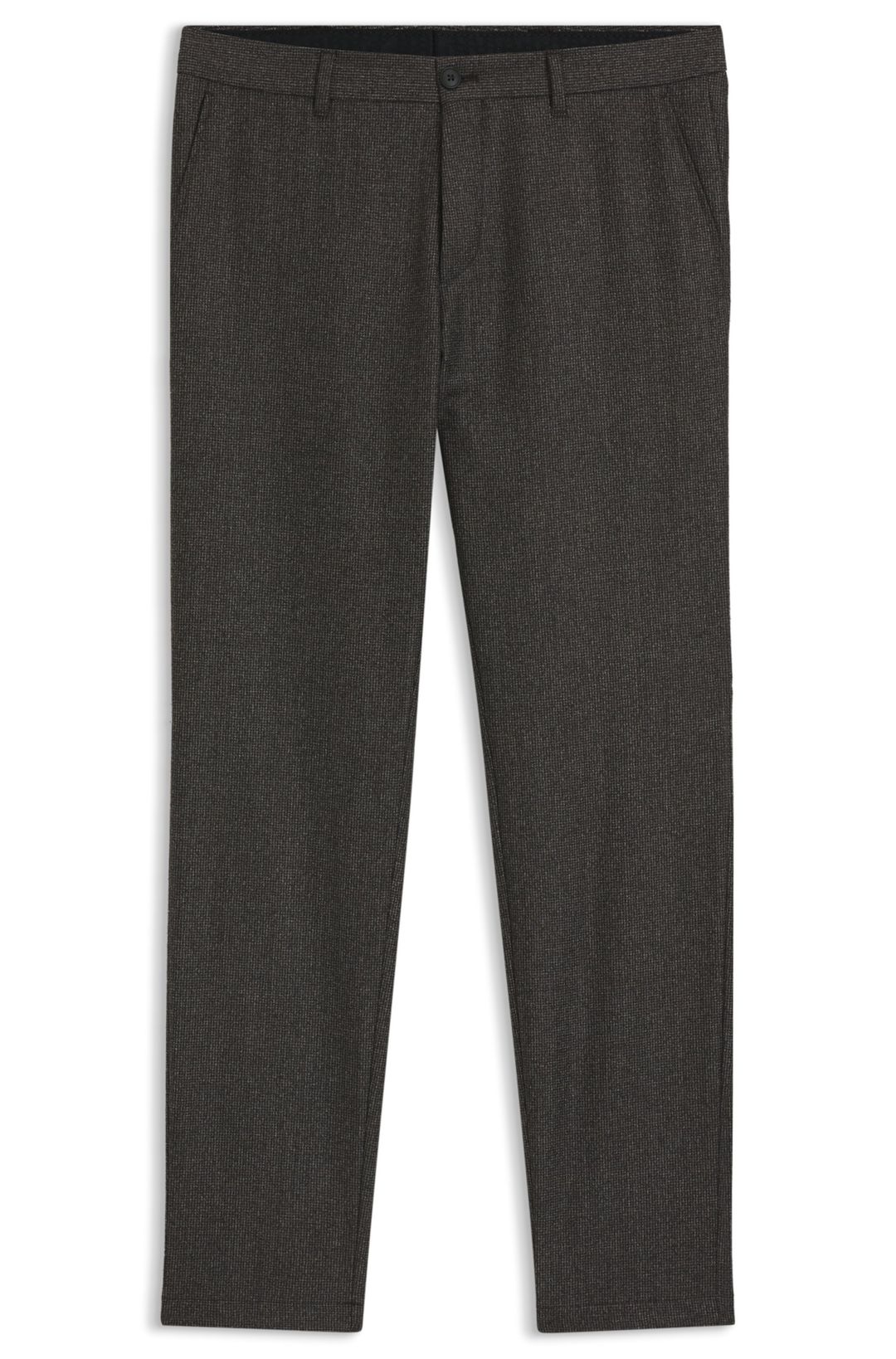 Slim-fit kalhoty z panenské vlny s mikrovzorem