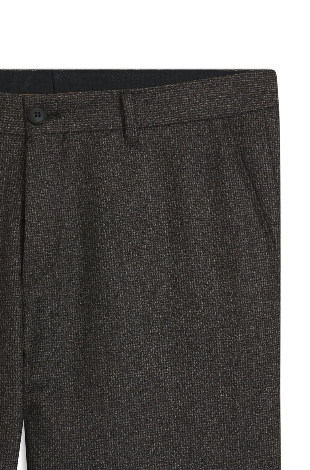 Slim-fit kalhoty z panenské vlny s mikrovzorem