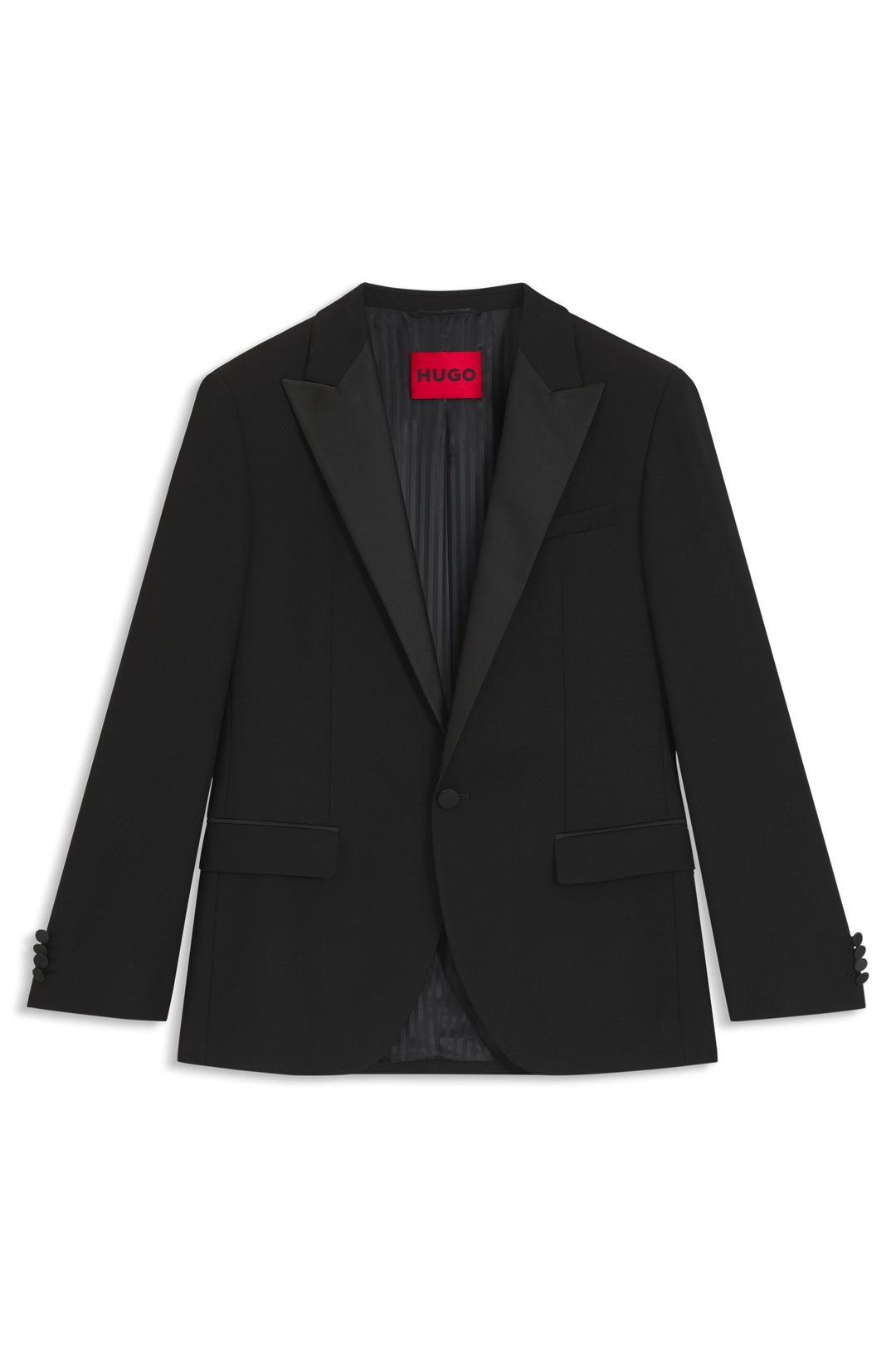 Smokingové sako slim fit ze strečového žakáru