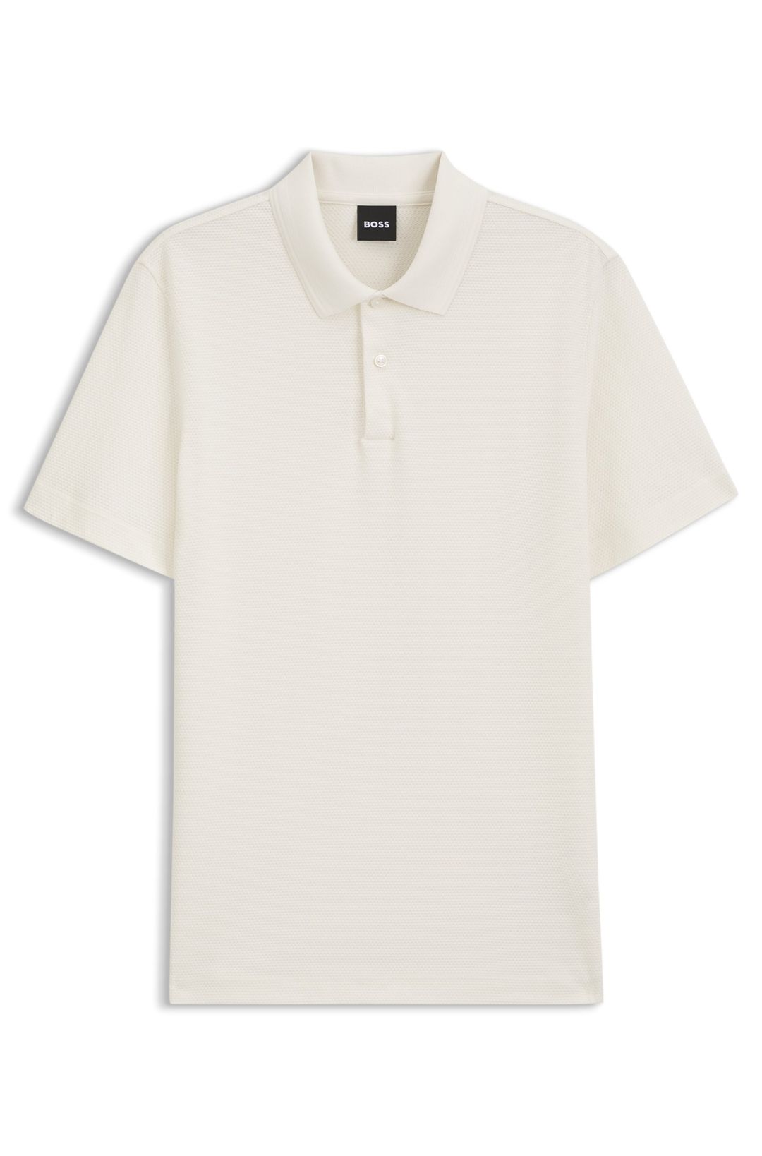Polotričko z bavlněné směsi s bublinkovitou žakárovou strukturou - Open White