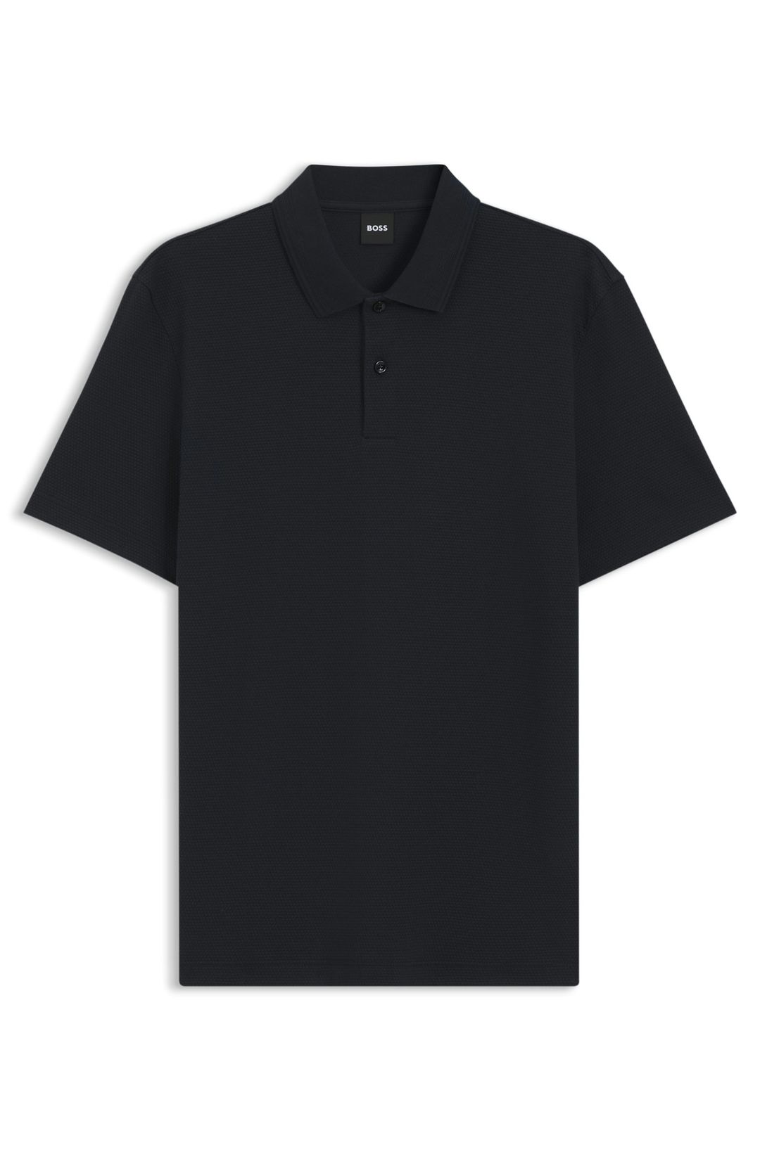 Polotričko z bavlněné směsi s bublinkovitou žakárovou strukturou - Dark Blue