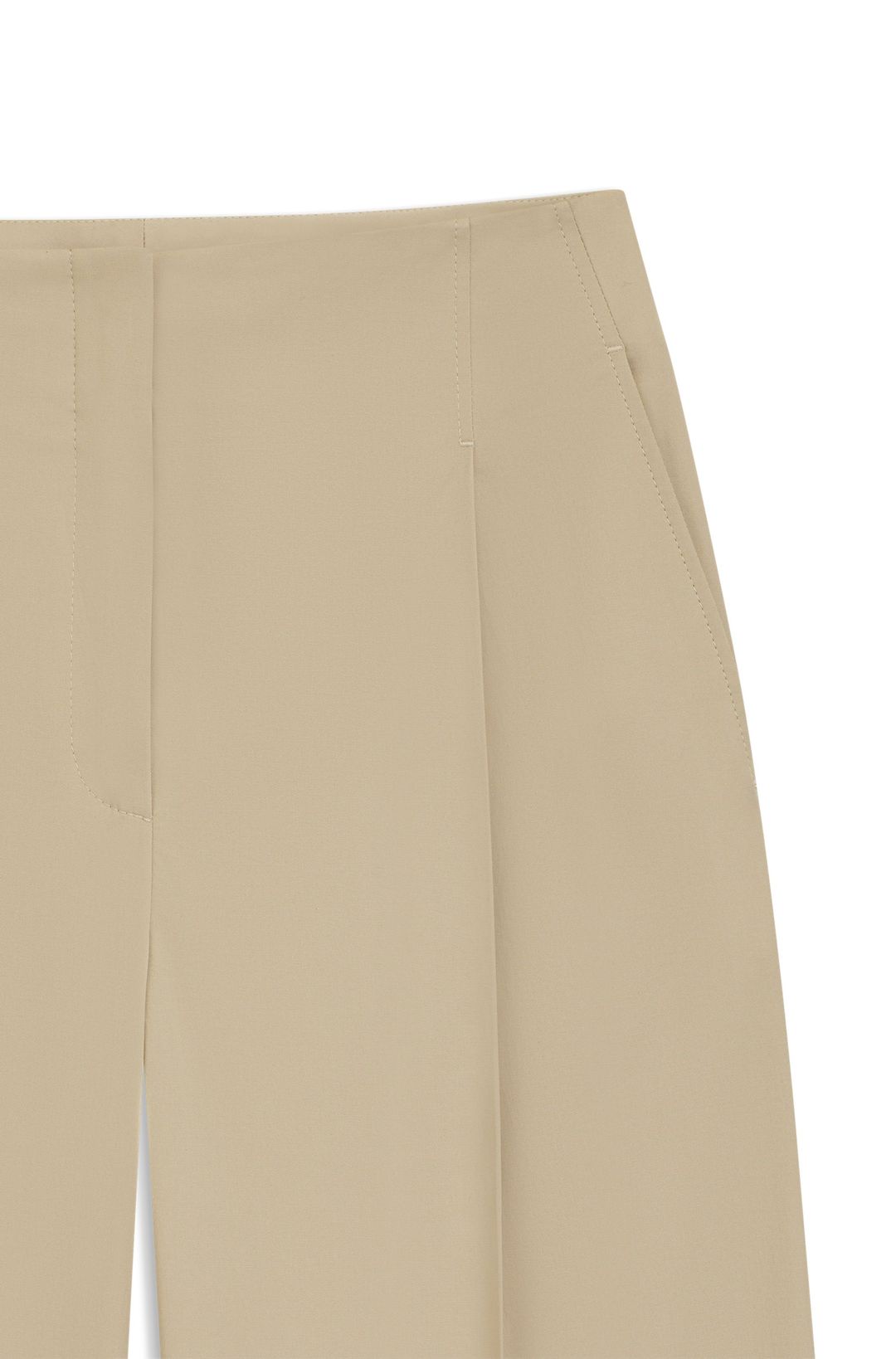Culottes volného střihu ze strečové bavlny - Light Beige