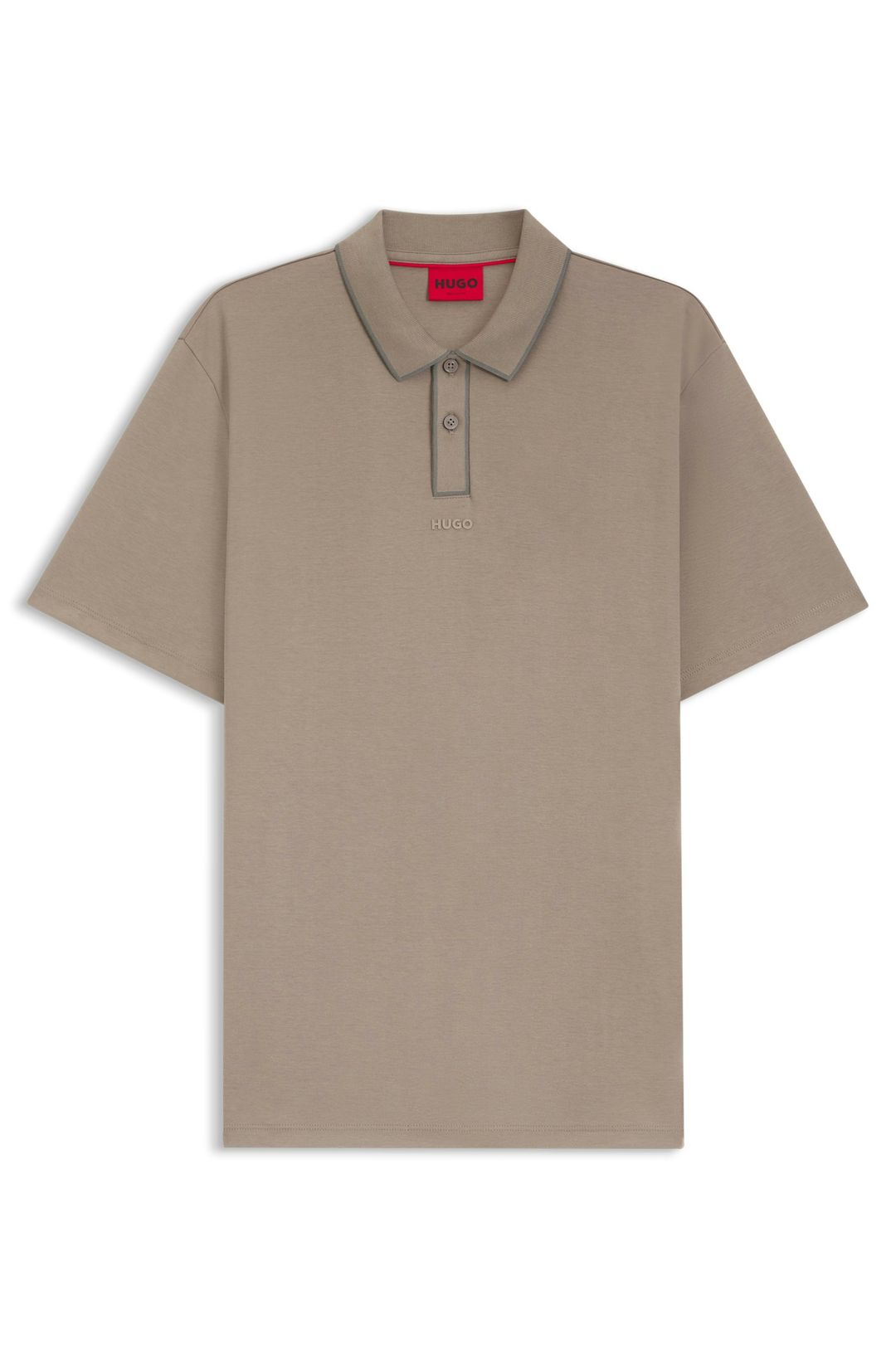 Luxusní bavlněné polotričko s kontrastními lemy - Light/Pastel Brown