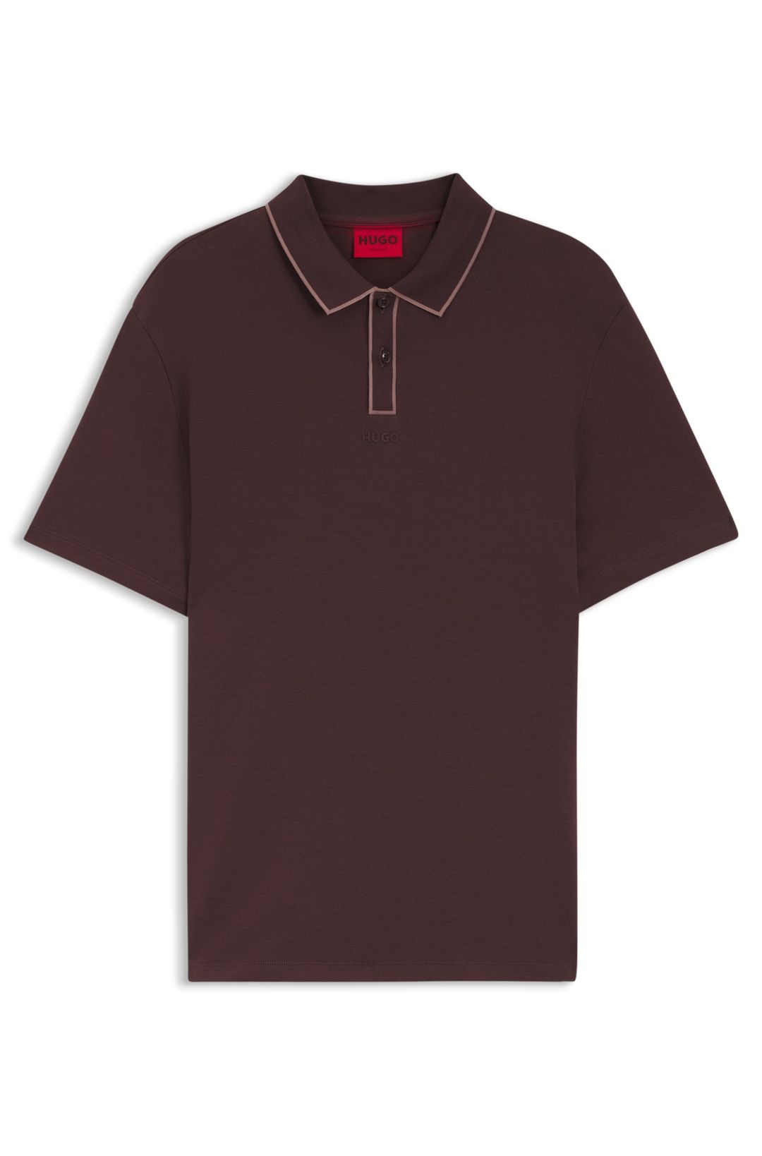 Luxusní bavlněné polotričko s kontrastními lemy - Open Brown