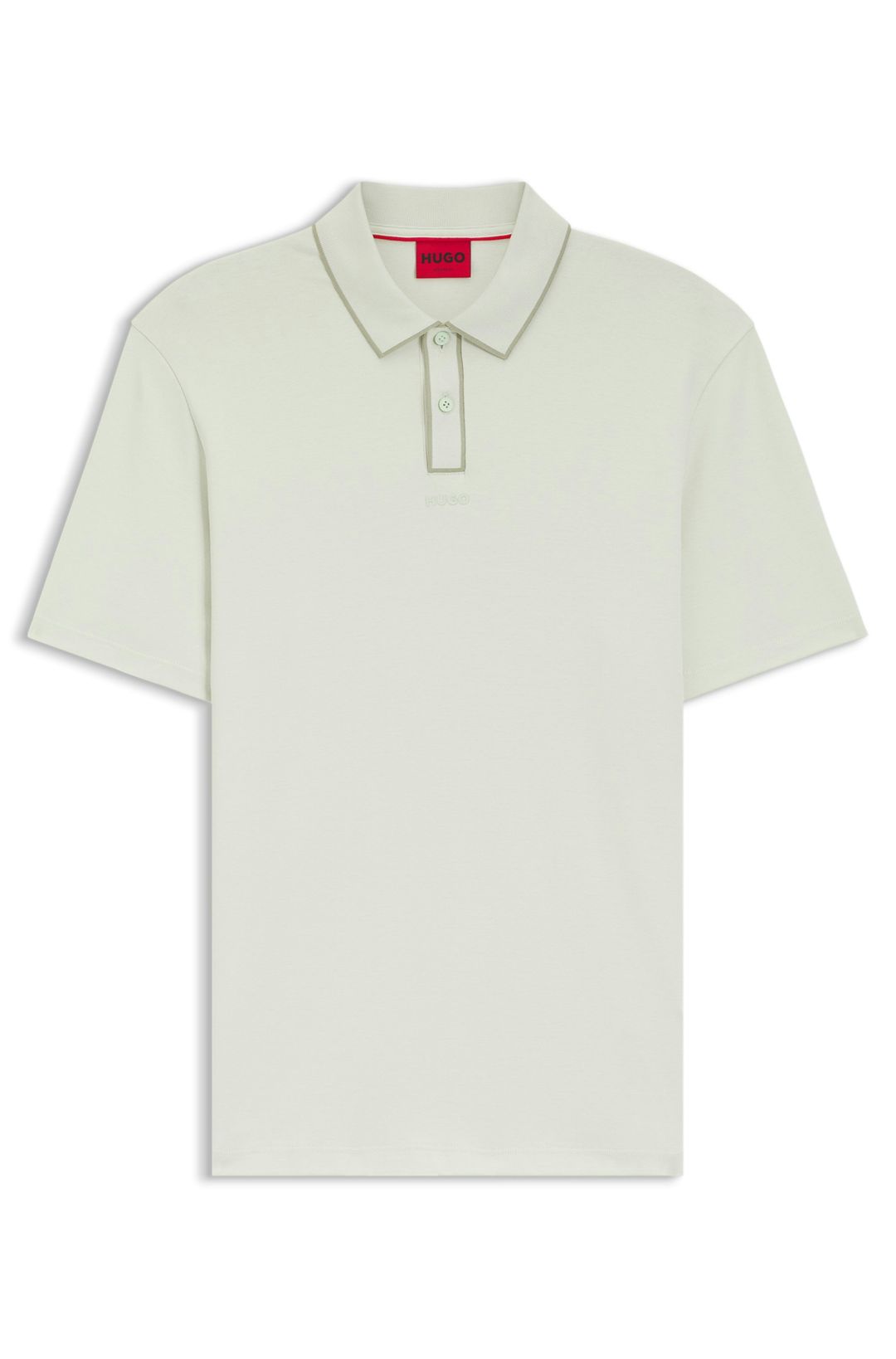 Luxusní bavlněné polotričko s kontrastními lemy - Light/Pastel Green