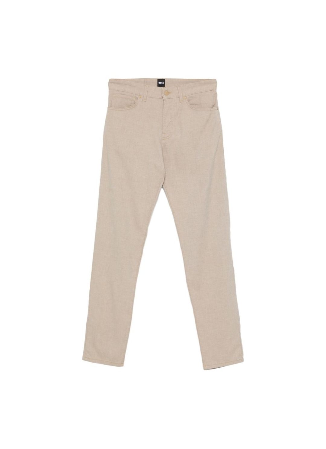 Kalhoty Maine regular střihu ze strečové bavlny dobby - Dark Beige