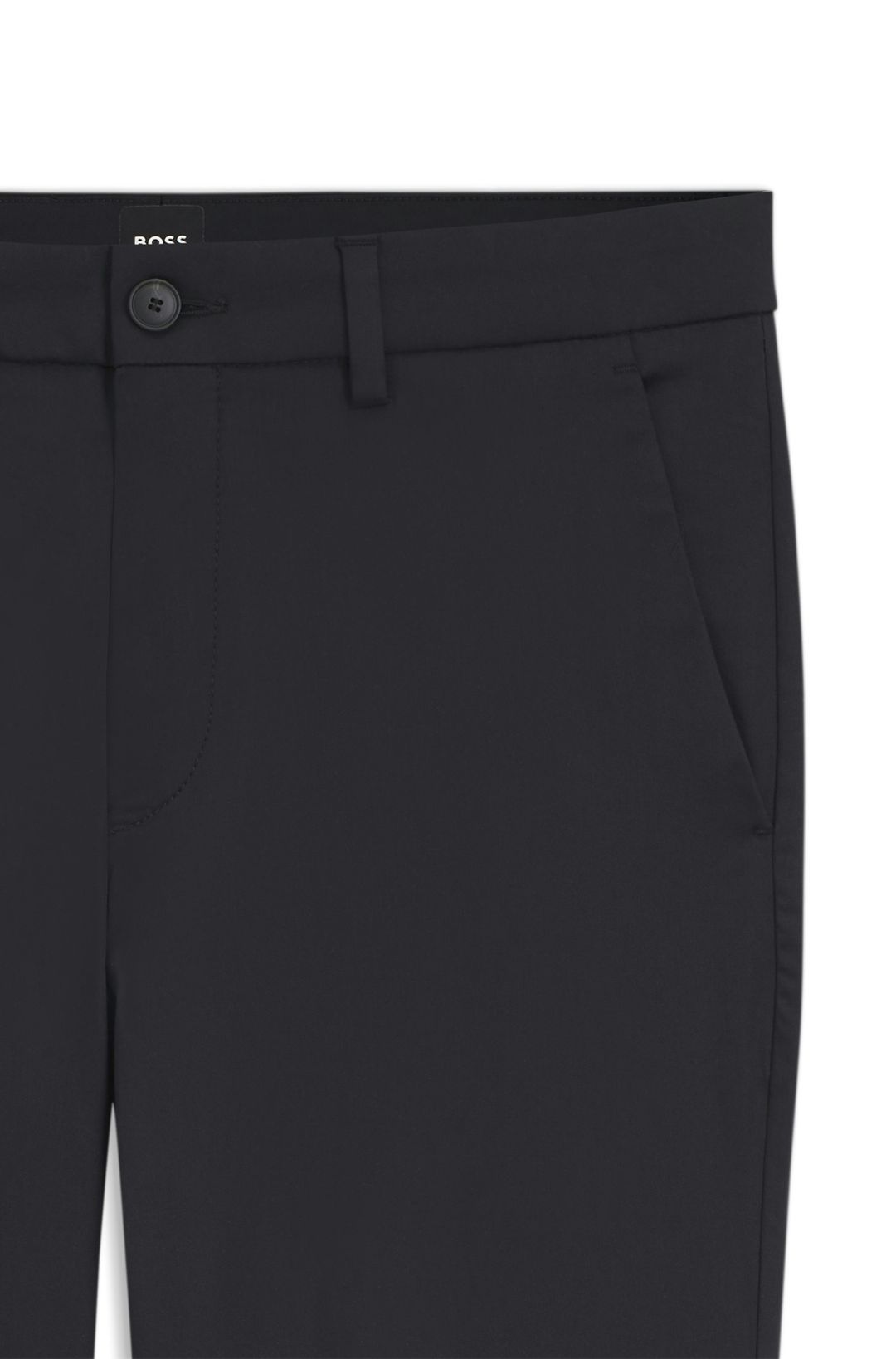 Kalhoty slim fit z bavlněné směsi, která se snadno žehlí - Black