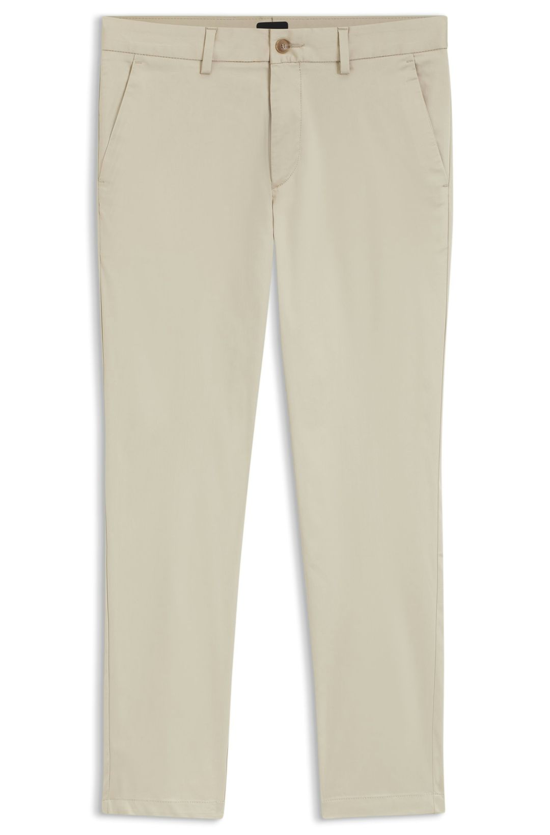 Kalhoty slim fit z bavlněné směsi, která se snadno žehlí - Open Beige