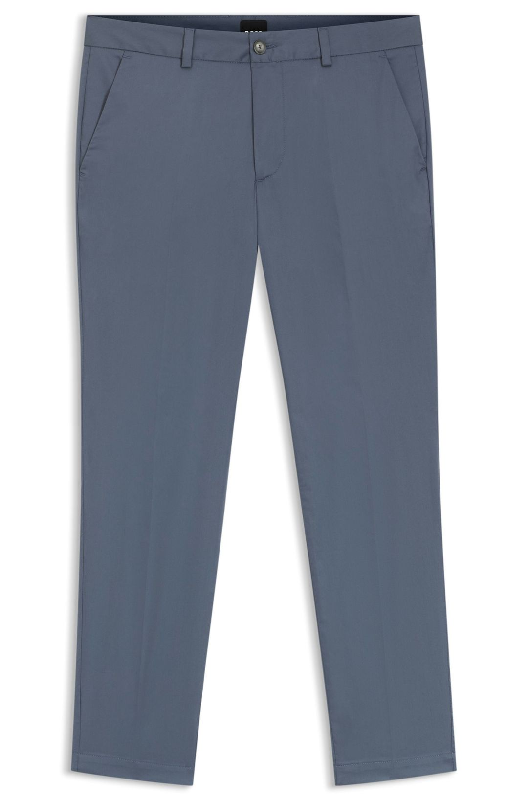 Kalhoty slim fit z bavlněné směsi, která se snadno žehlí - Open Blue