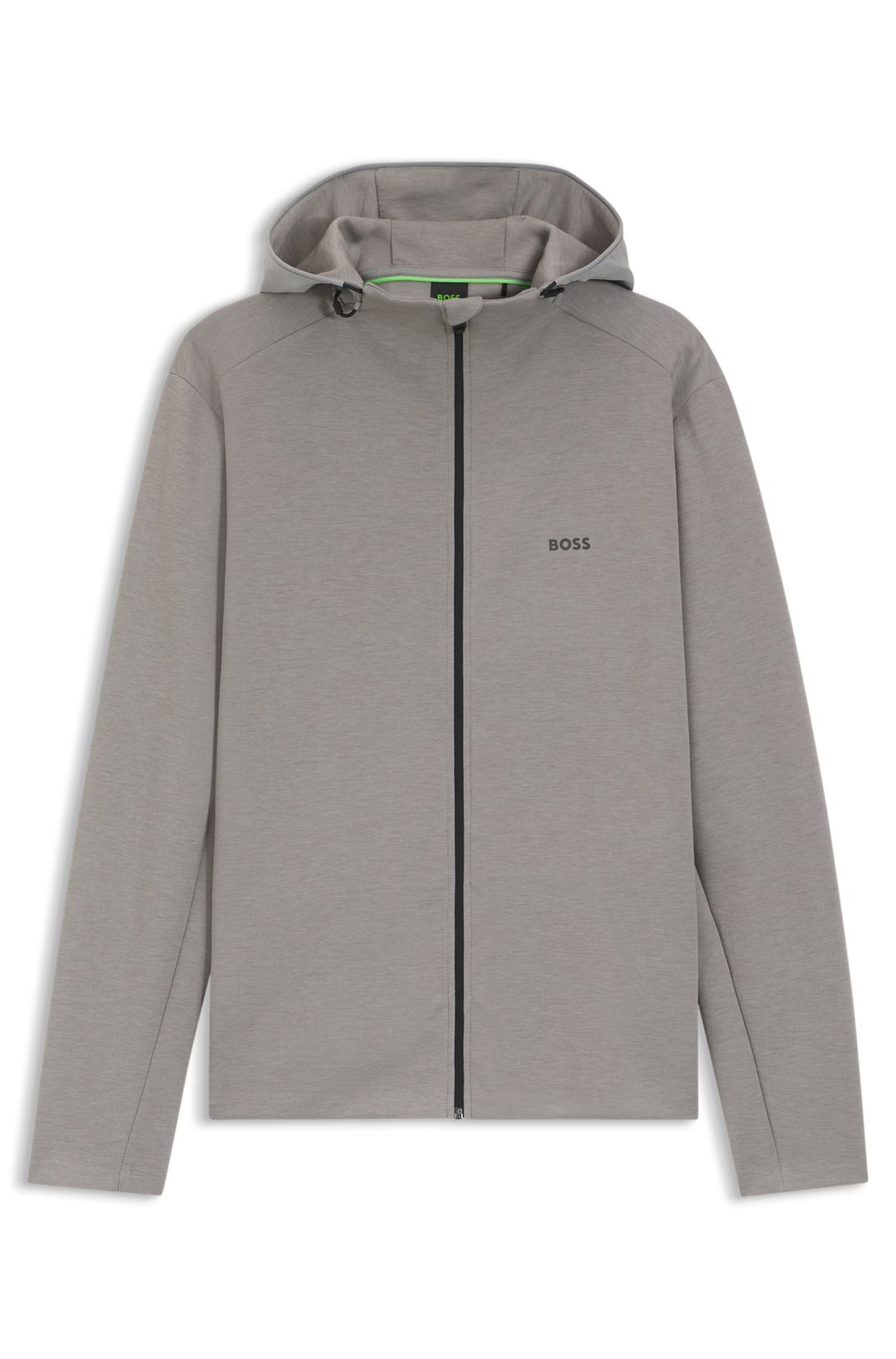 Aktivní bunda s kapucí, která reguluje zápach a má reflexní detaily - Open Grey