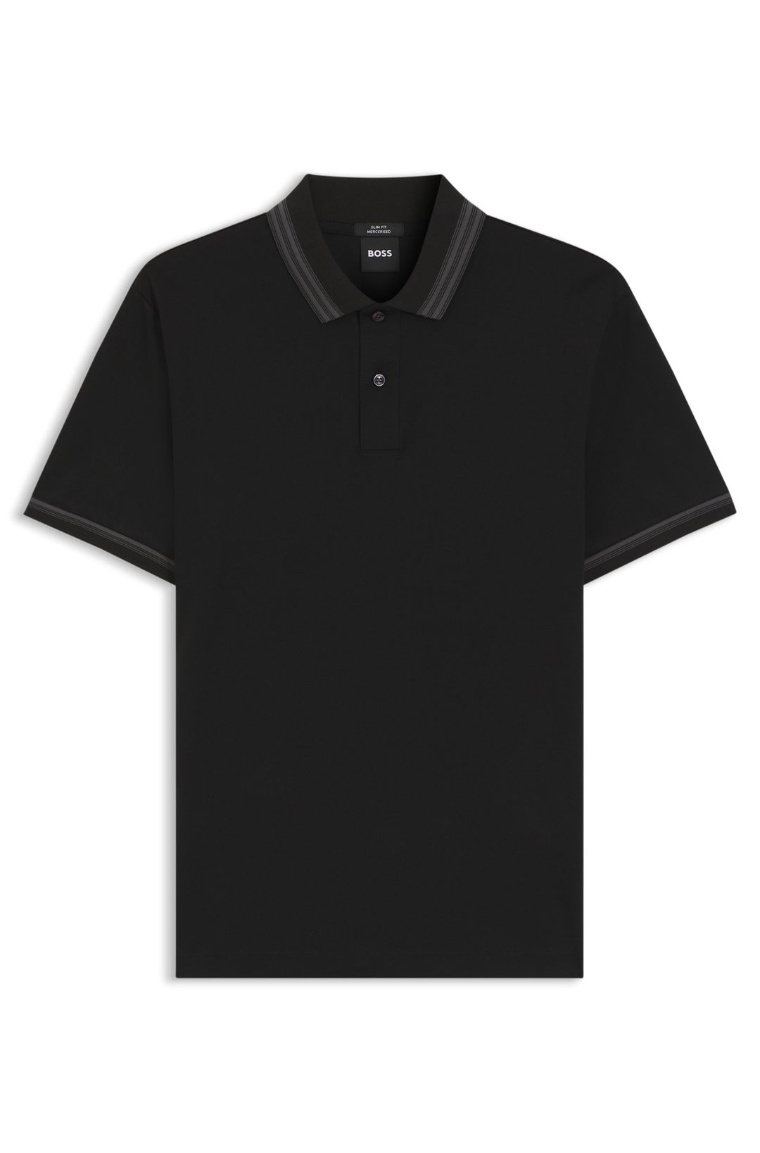 Polo tričko slim fit z mercerizované bavlny s kontrastním lemováním