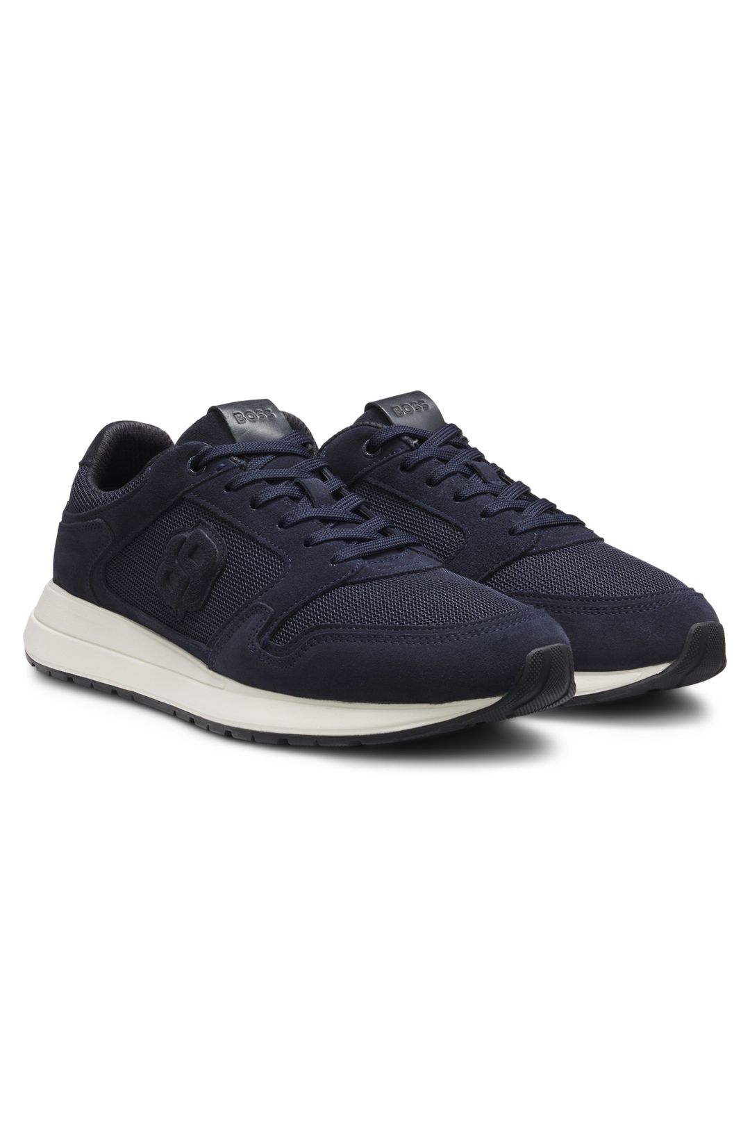 Semišové tenisky s monogramem Double B - Dark Blue