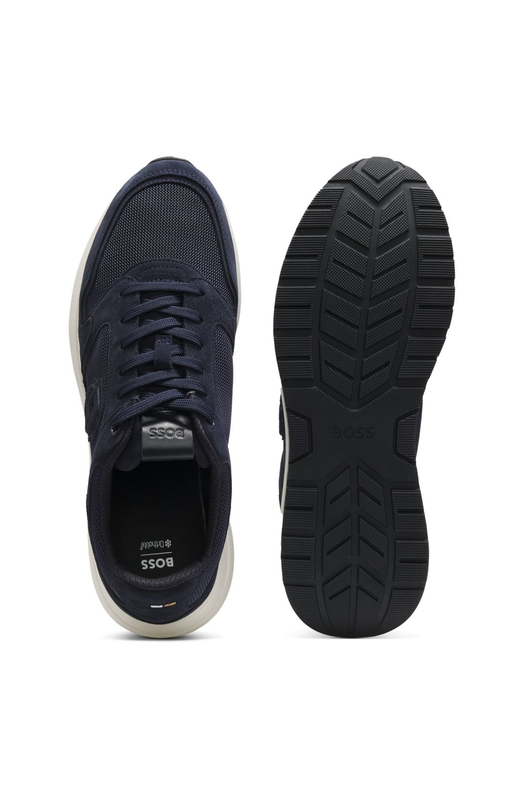 Semišové tenisky s monogramem Double B - Dark Blue