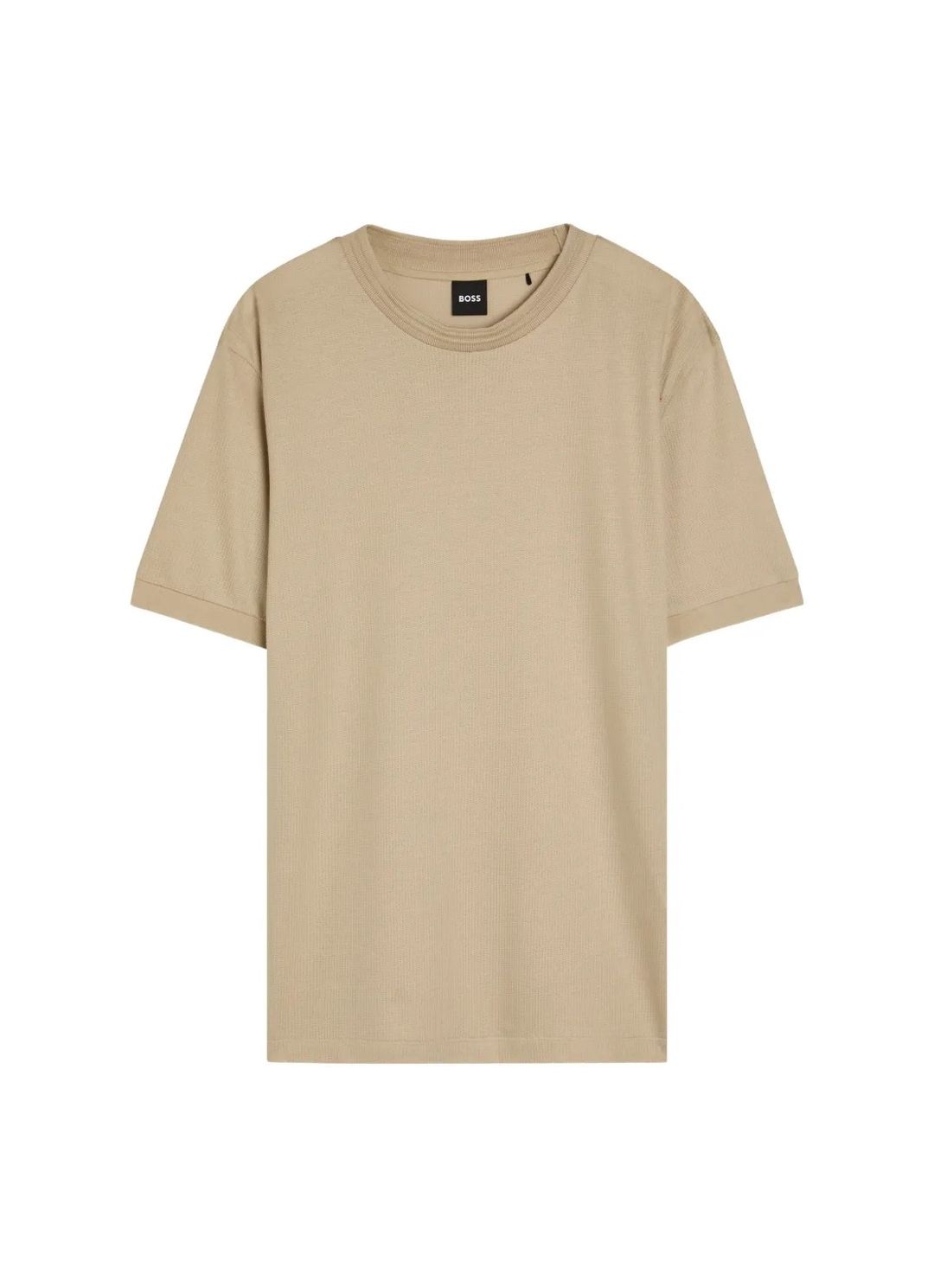 Tričko regular střihu z mercerizované bavlněné směsi - Open Beige