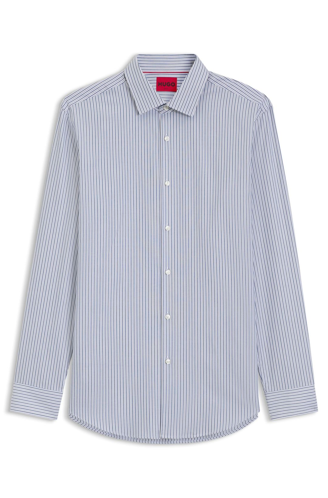 Košile slim fit z oxfordské bavlny s manžetami ve tvaru rukávu - Open Blue