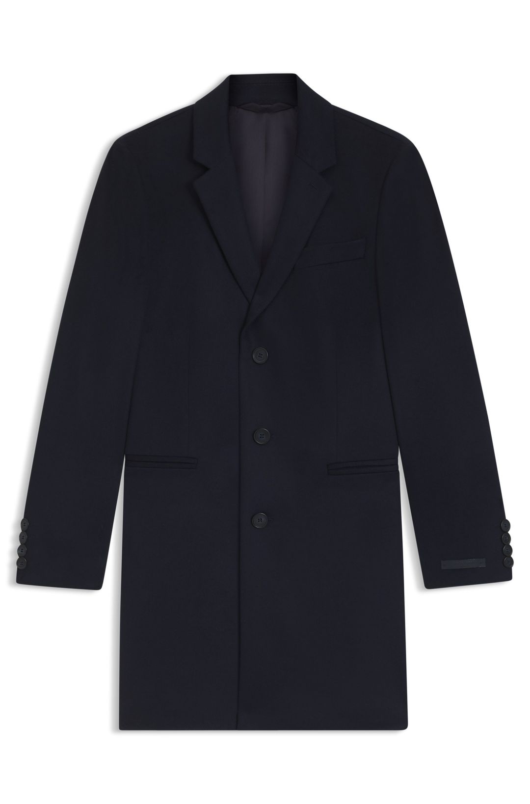 Slim-fit kabát BECKHAM x BOSS z vlny a kašmíru