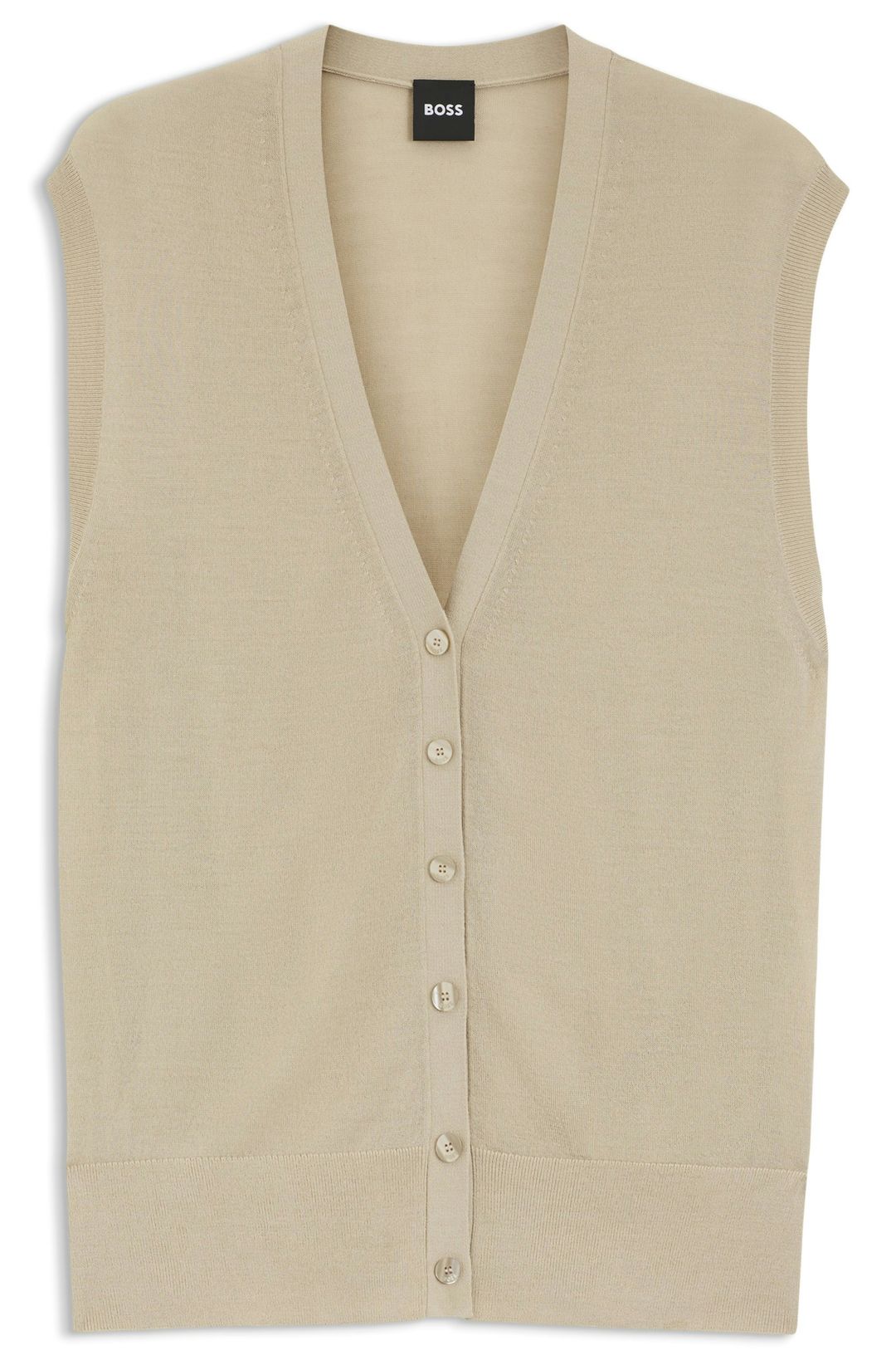 Pletená vesta s merino vlnou - Light Beige