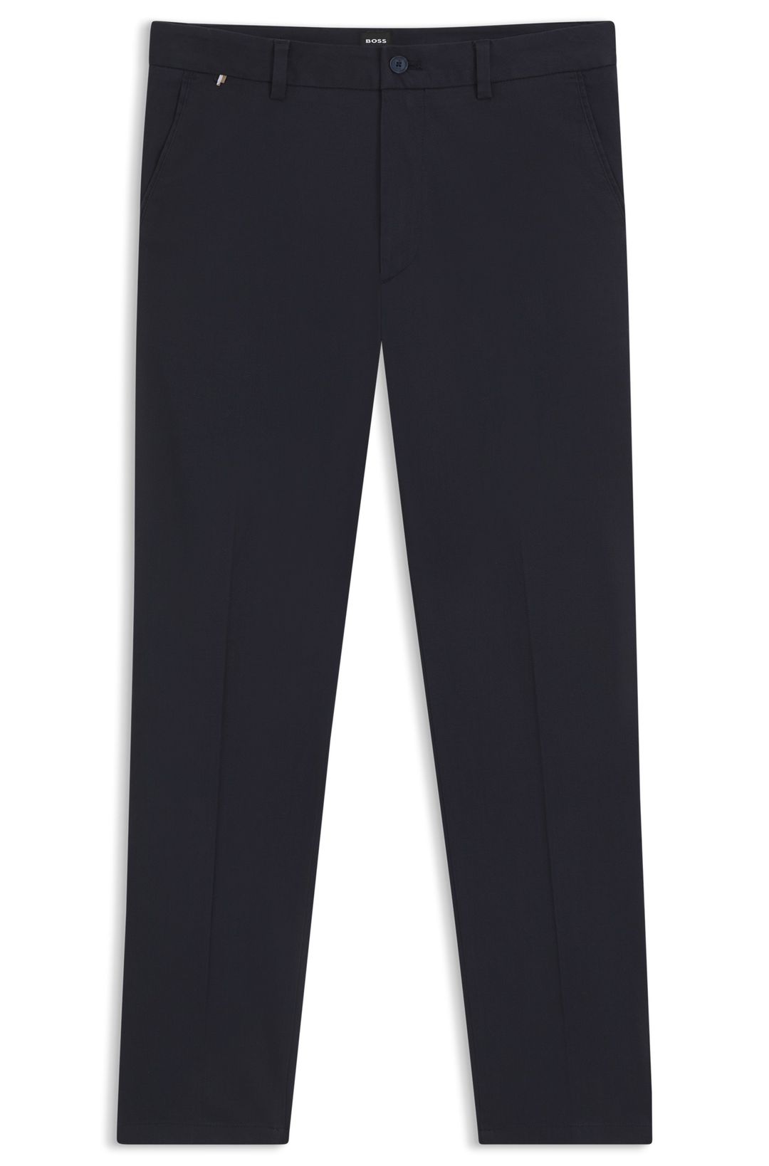 Kalhoty modern fit ze strečového bavlněného kepru - Dark Blue