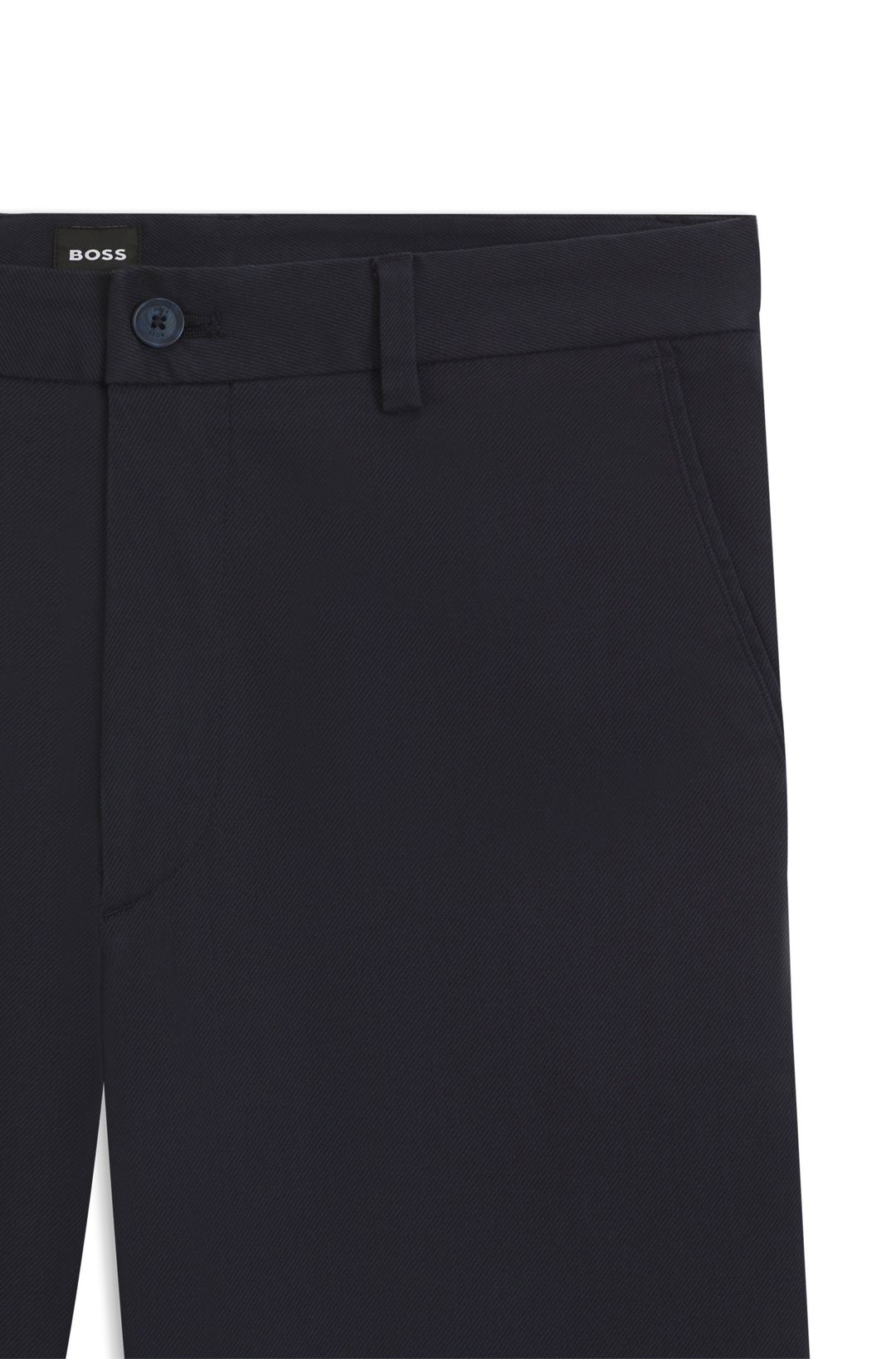 Kalhoty modern fit ze strečového bavlněného kepru - Dark Blue