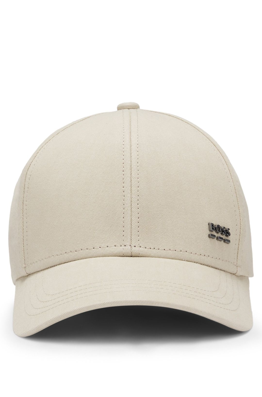 Bavlněná keprová čepice s charakteristickými pruhy - Open Beige