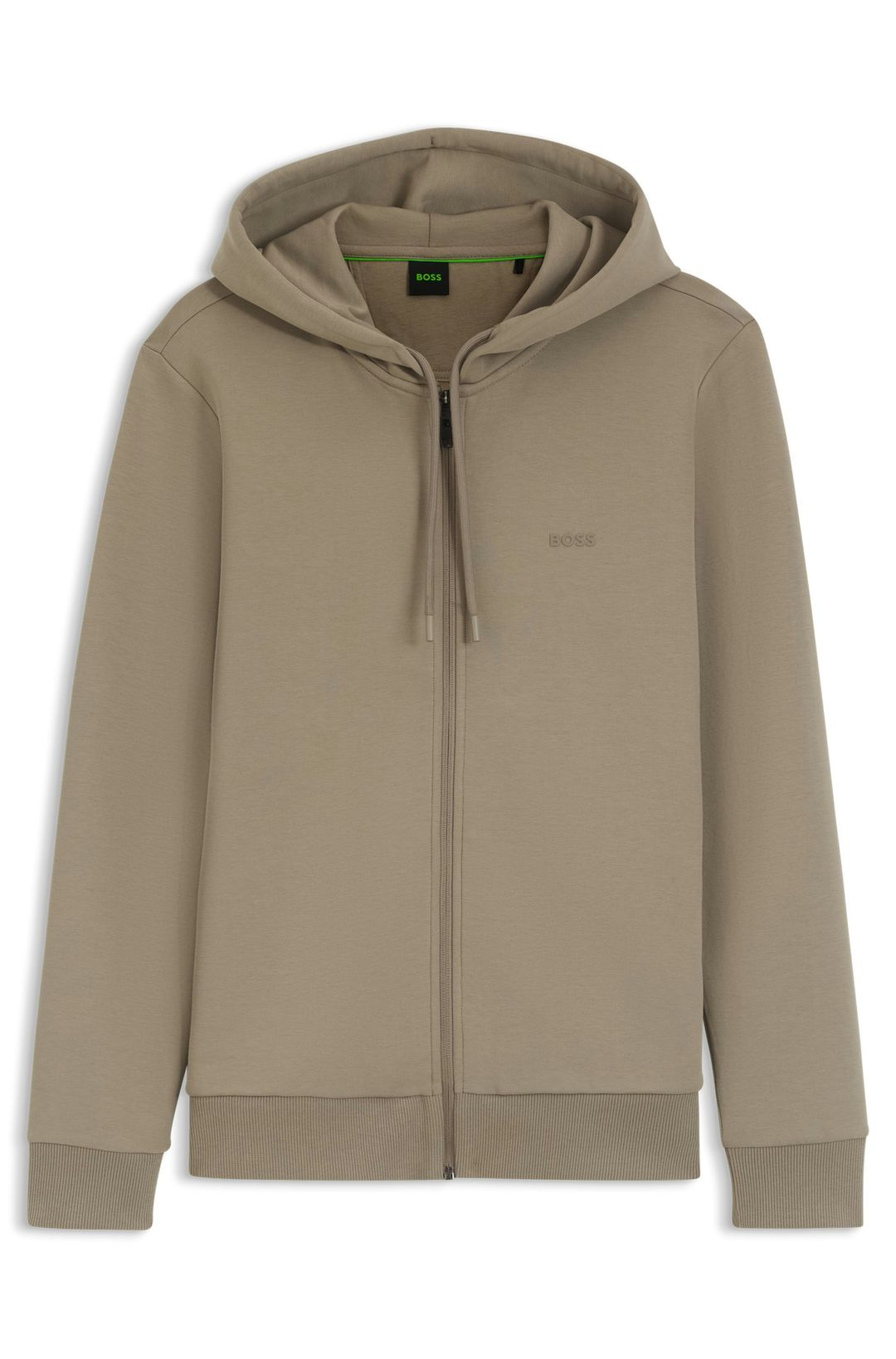 Mikina na zip z strečové bavlny s detailem loga - Light/Pastel Green