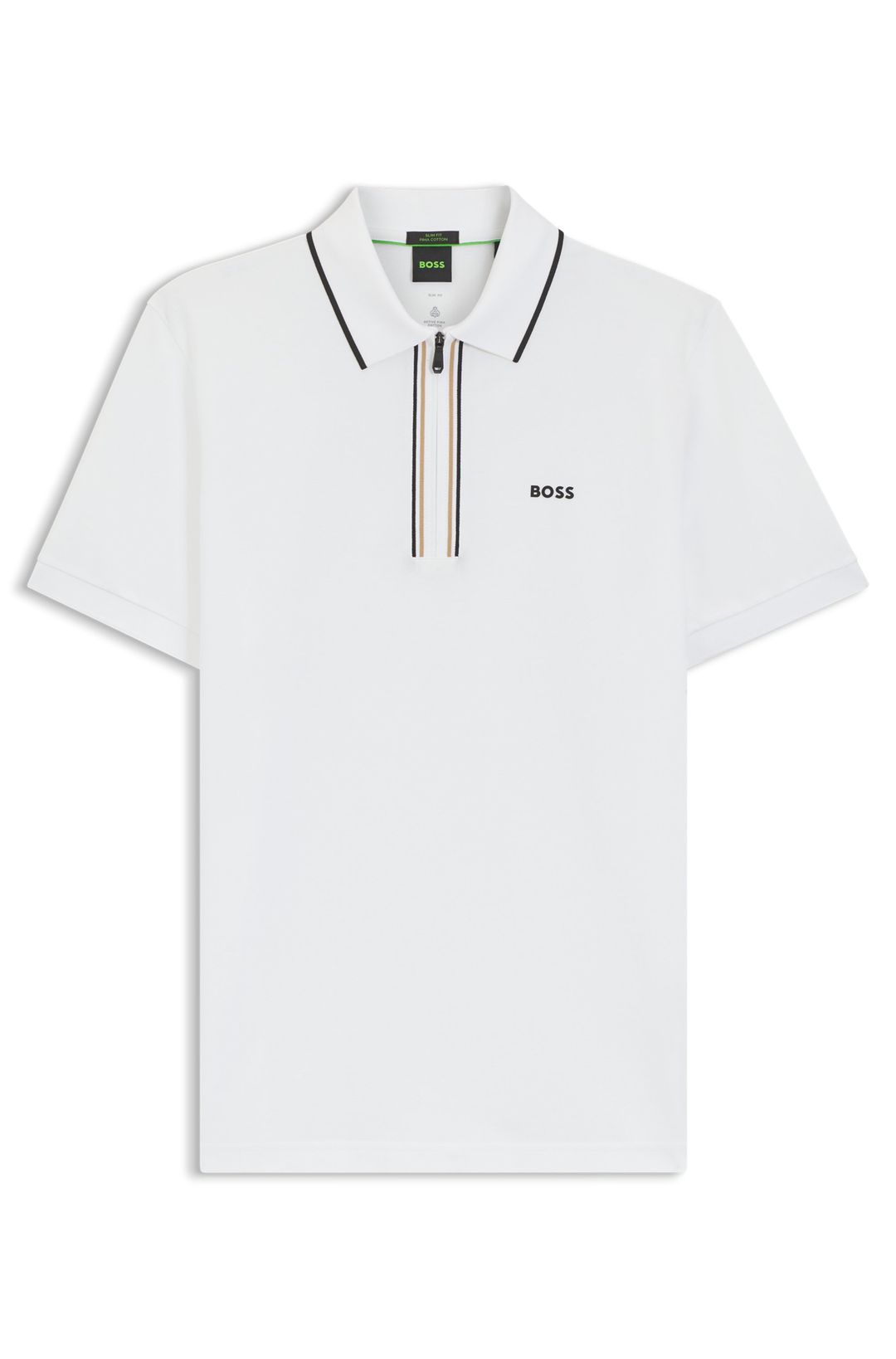 Aktivní polotričko slim fit z elastické bavlny odvádějící vlhkost - White