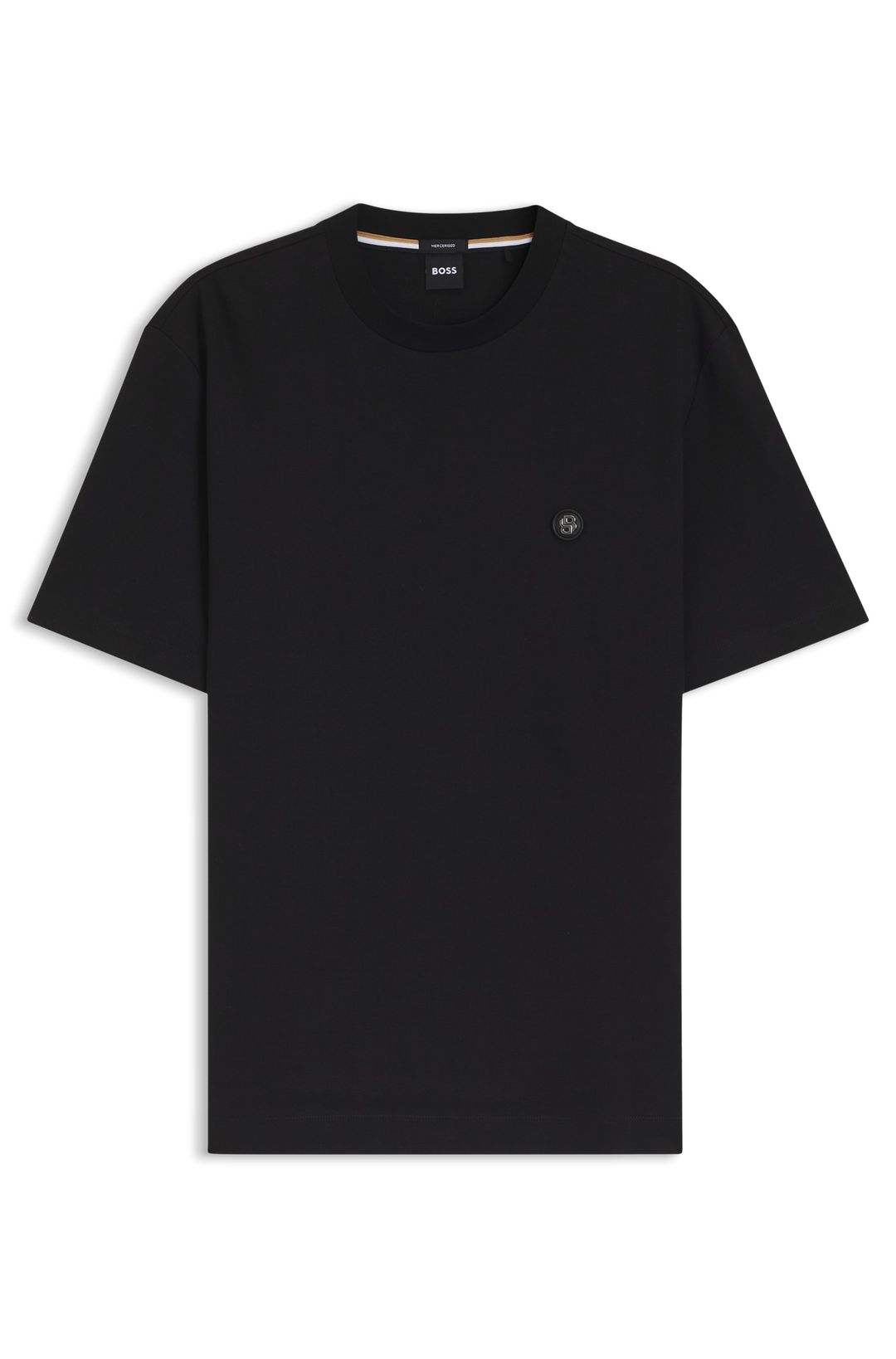 Tričko z mercerizované bavlny s monogramem Double B - Black