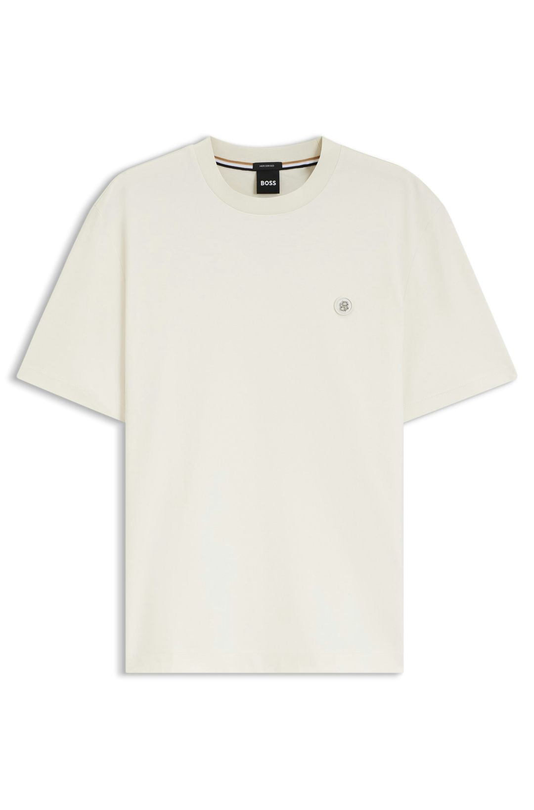 Tričko z mercerizované bavlny s monogramem Double B - Open White