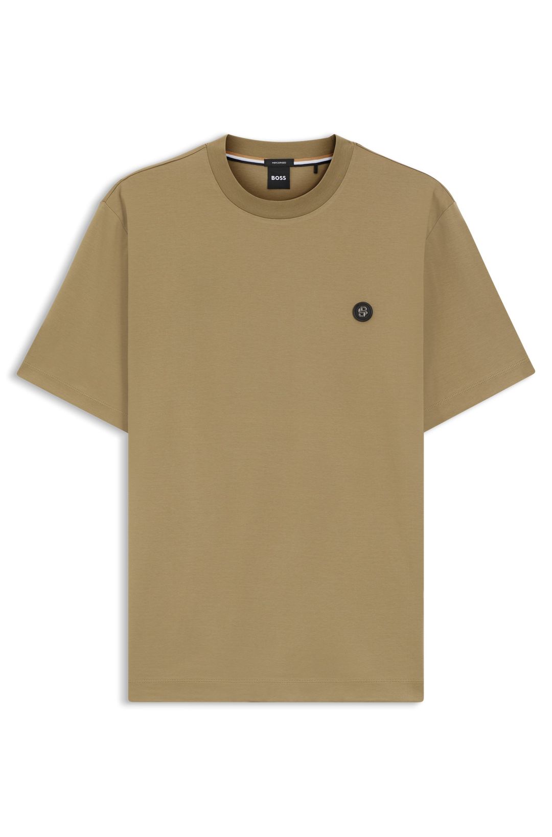 Tričko z mercerizované bavlny s monogramem Double B - Dark Beige