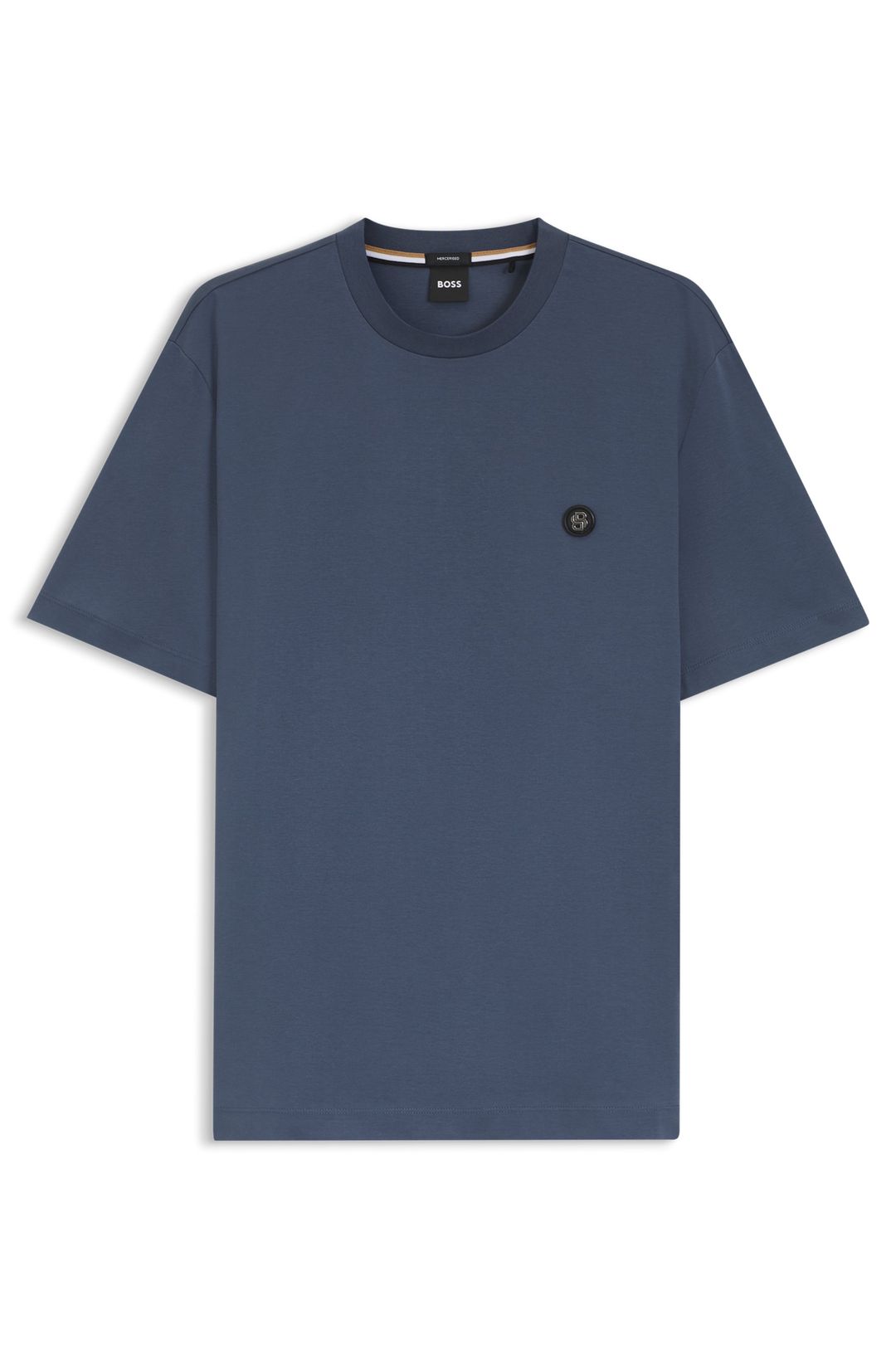Tričko z mercerizované bavlny s dvojitým monogramem B - Open Blue