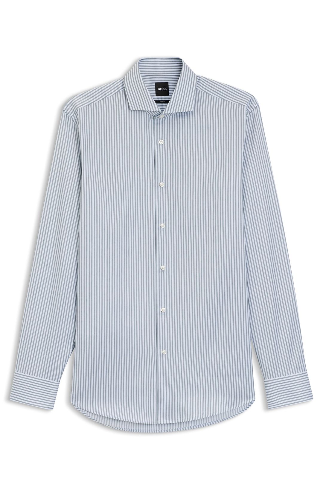 Košile slim fit z italského pruhovaného bavlněného kepru