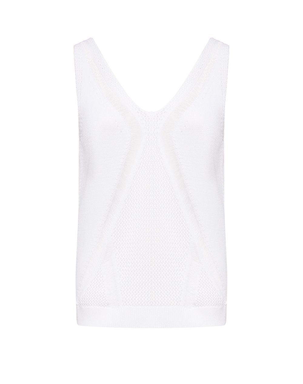 Pletený top se smíšenými strukturami - White