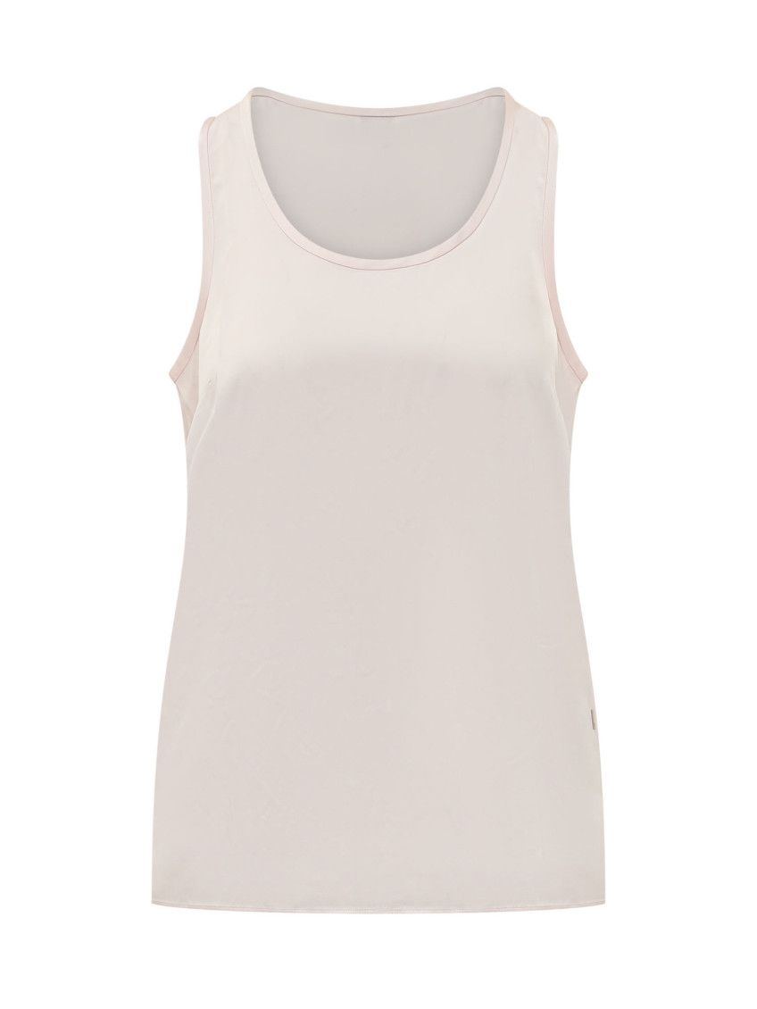 Top bez rukávů ze strečového hedvábí - Light/Pastel Pink