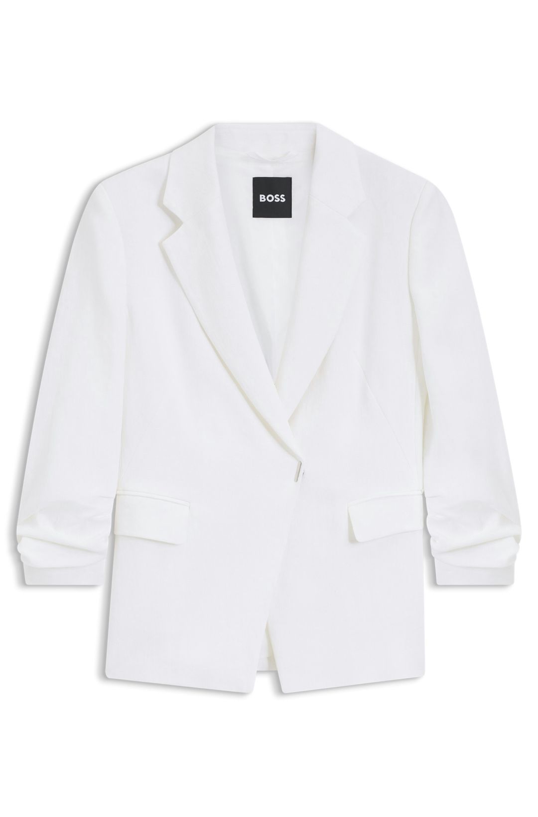 Slim fit bunda ze směsi lnu - White