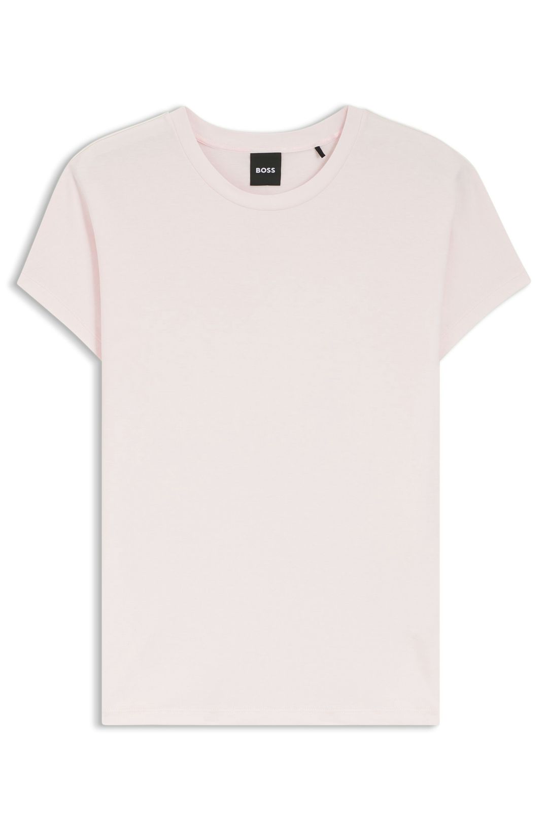 Bavlněno-krepové tričko s lesklým lemováním - Light/Pastel Pink