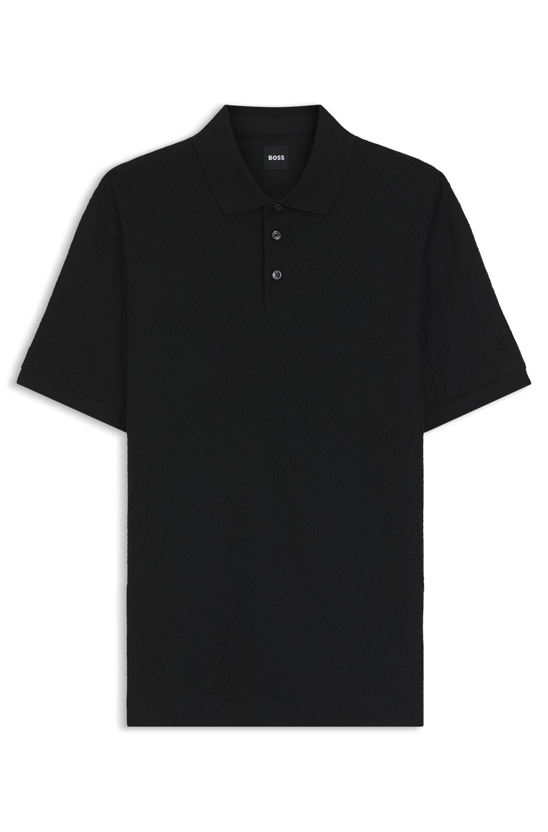 Bavlněné polo tričko s žakárovým vzorem a monogramem - Black