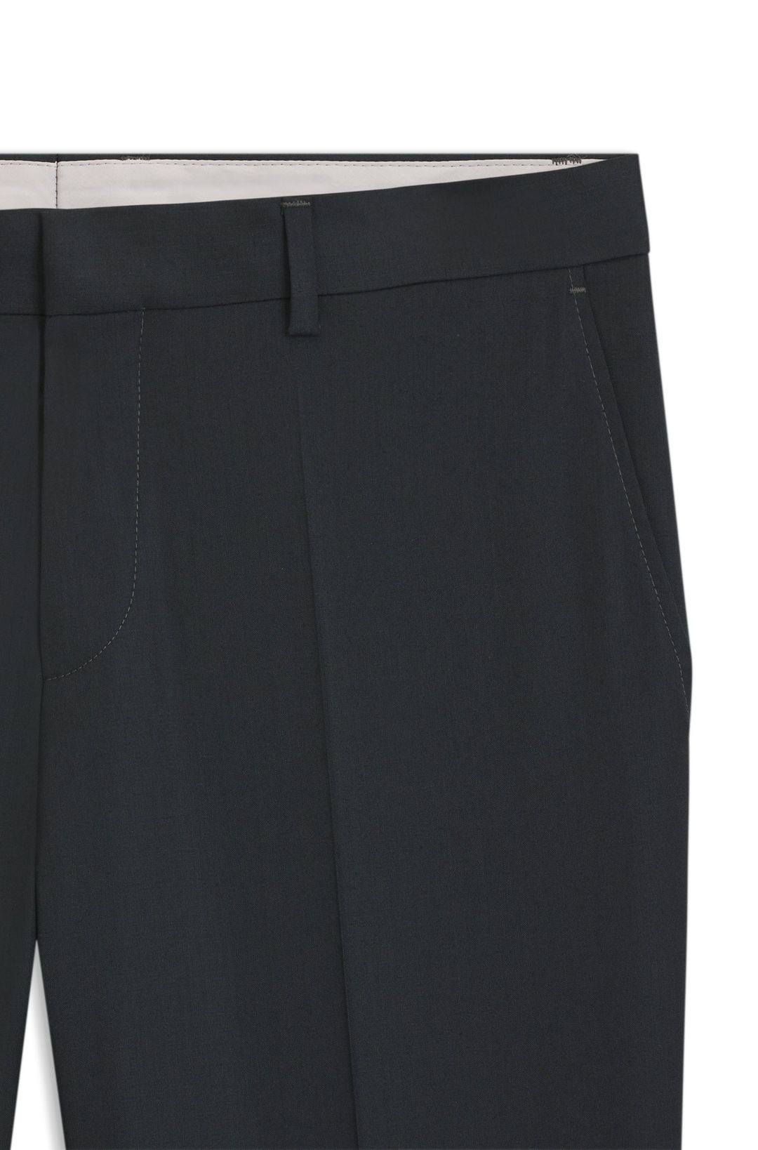 Kalhoty slim fit z mělanžové směsi strečové vlny