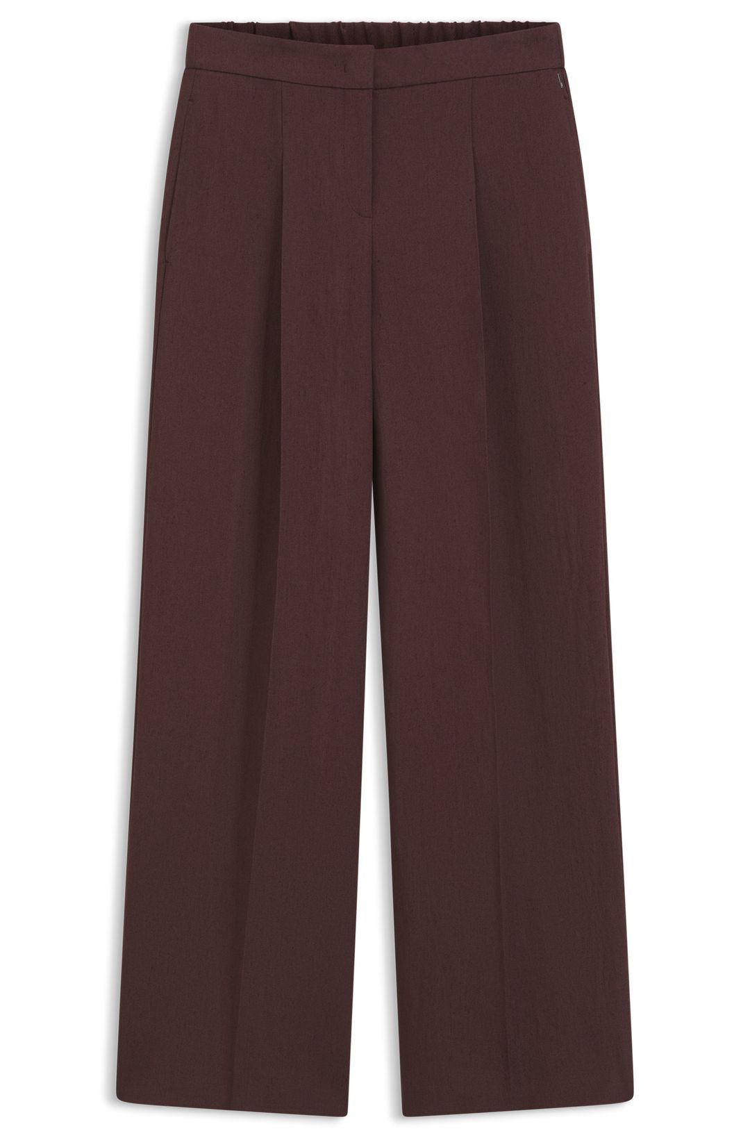 Kalhoty volného střihu ze směsi lnu - Dark Brown