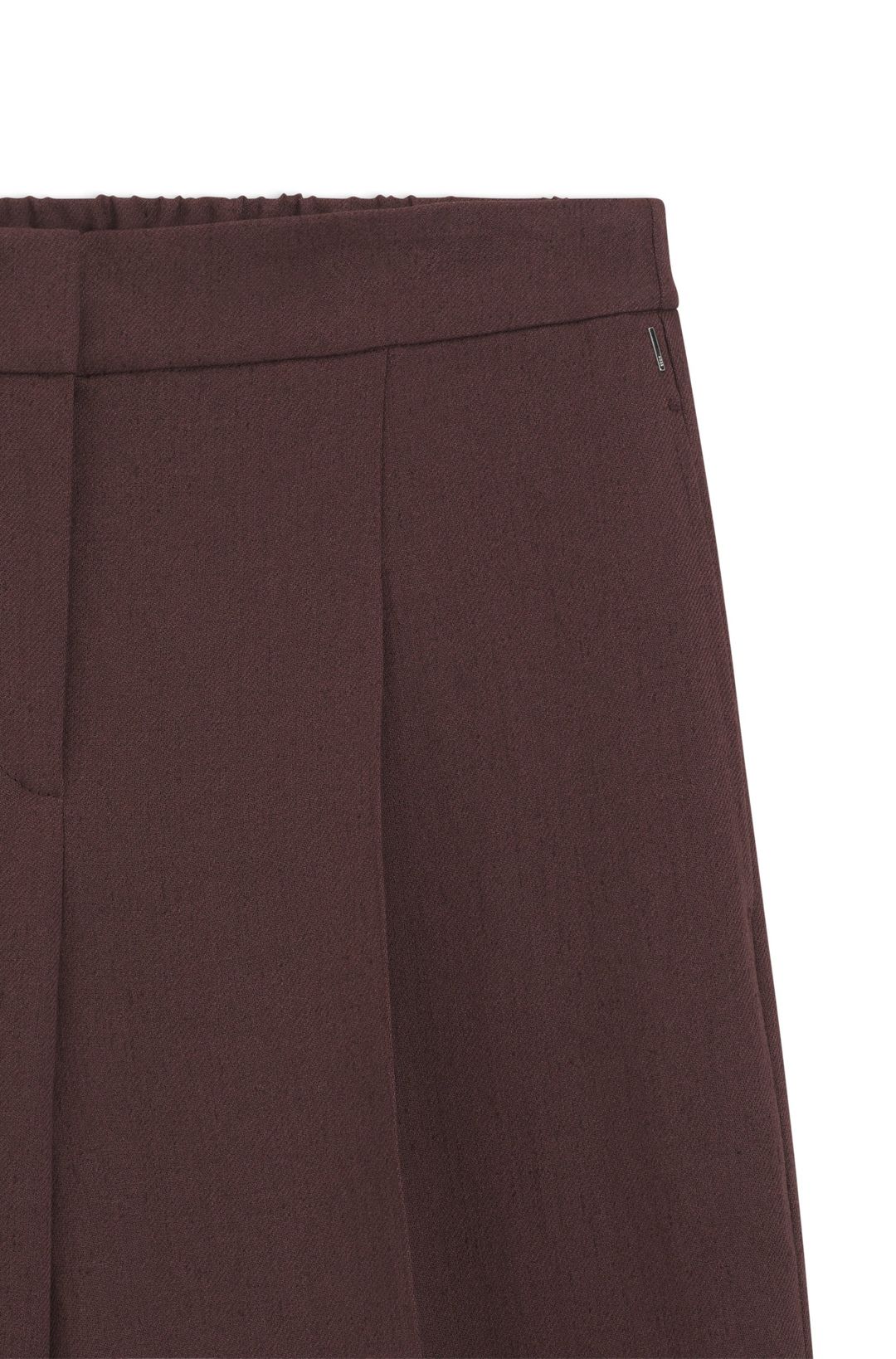 Kalhoty volného střihu ze směsi lnu - Dark Brown