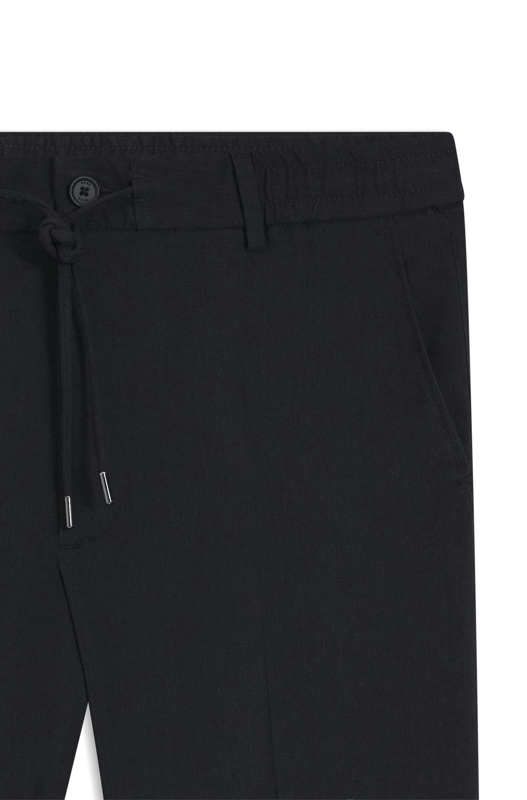 Kalhoty moderního střihu ze směsi lnu - Dark Blue