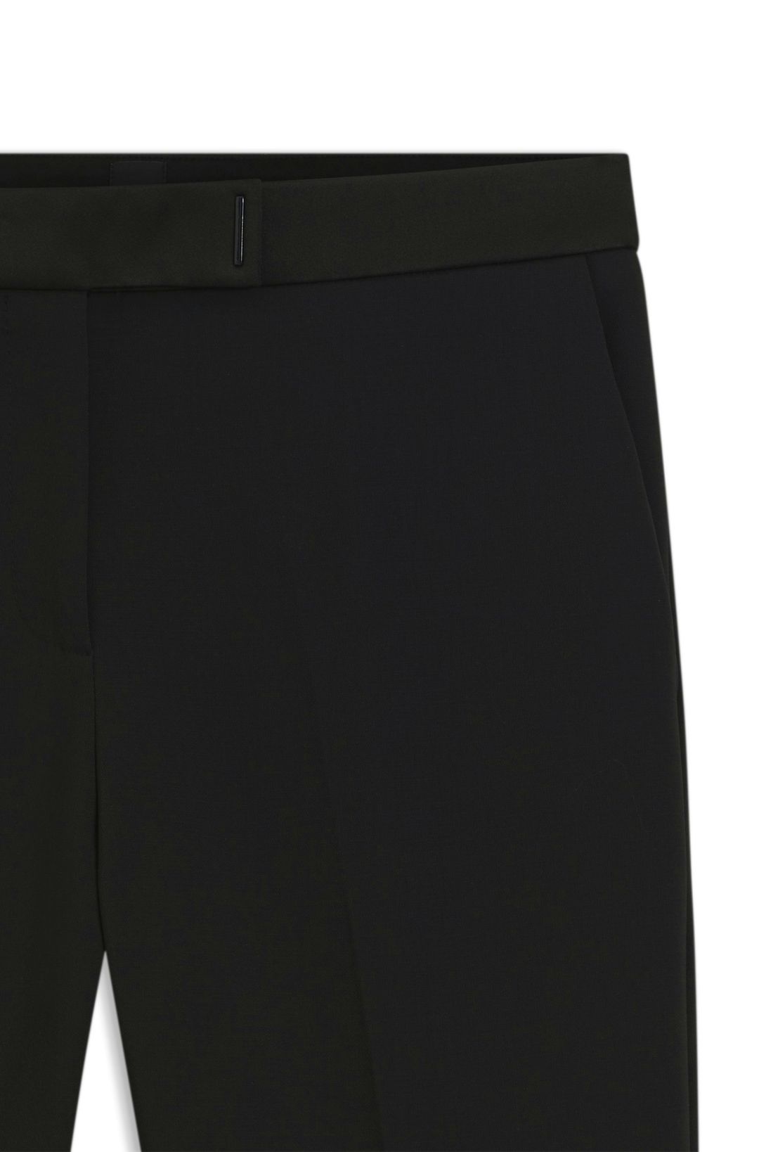 Slim fit strečové kalhoty s bočními rozparky - Black