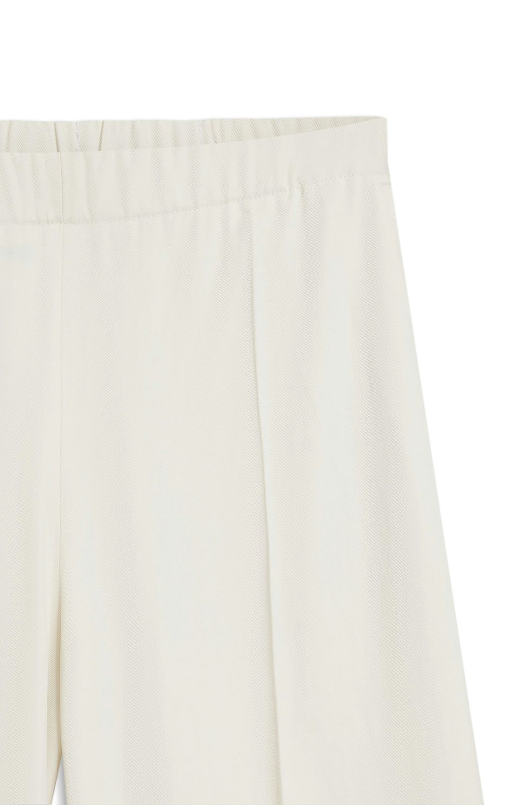 Široké kalhoty volného střihu z lehkého kepru - Open White