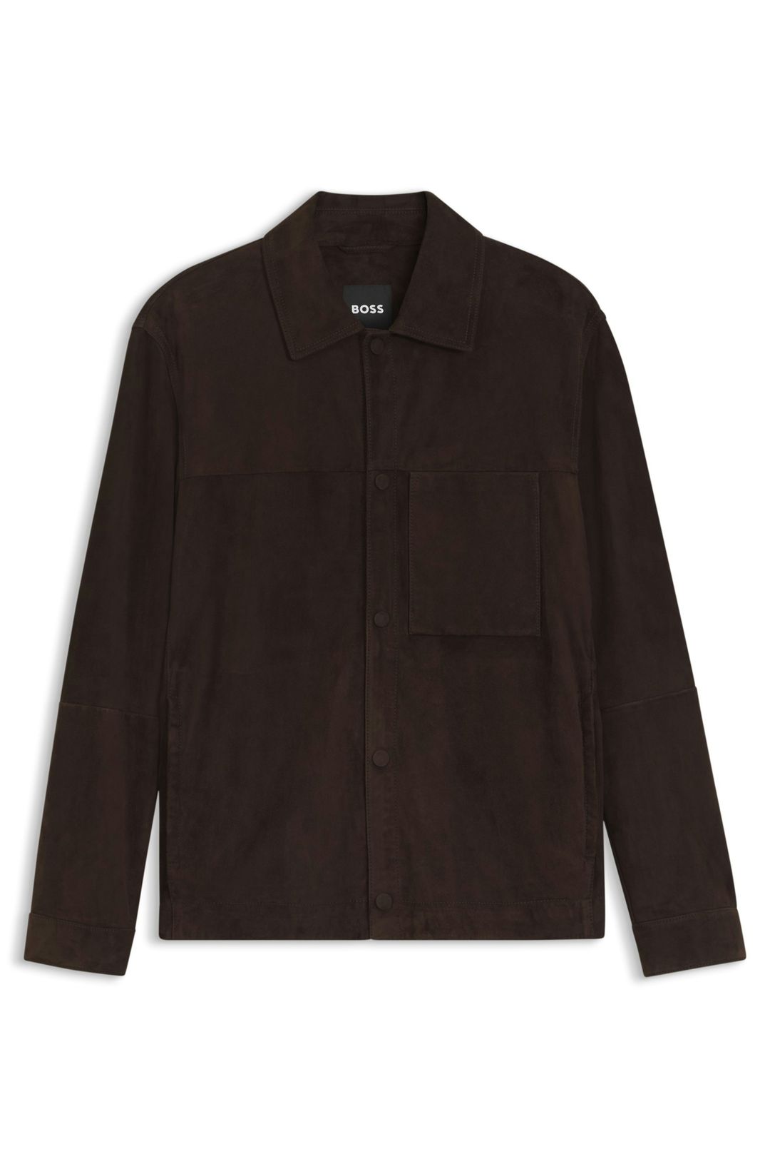 Semišová bunda se zapínáním na druky - Dark Brown